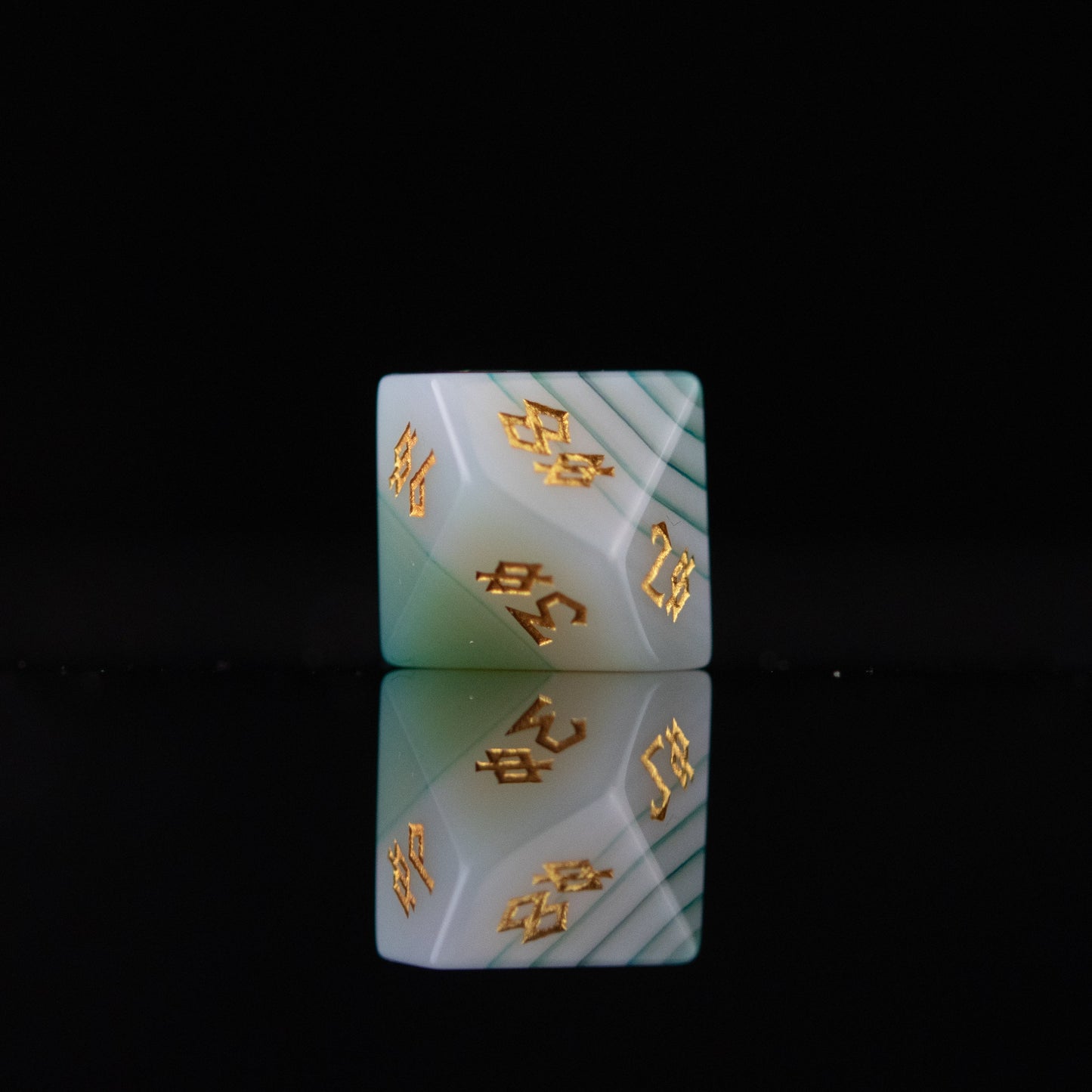 Green Agate Stone Dice Set Misty Mountain Gaming