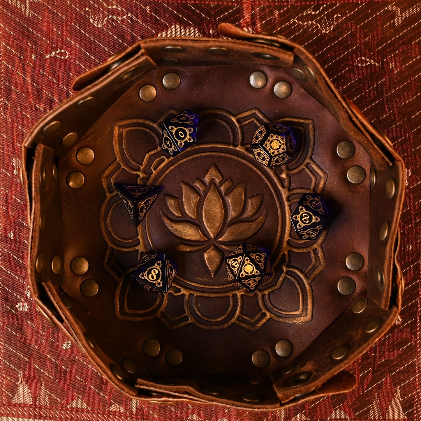 Indian Blue Glass Dice Set - Dice Around the World Collection Misty Mountain Gaming