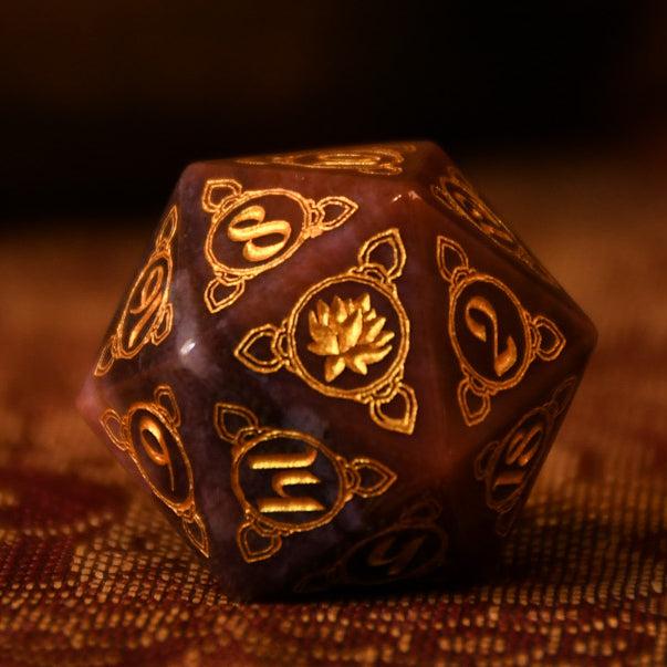 Indian, Indian Agate Stone Dice Set - Dice Around the World Collection Misty Mountain Gaming