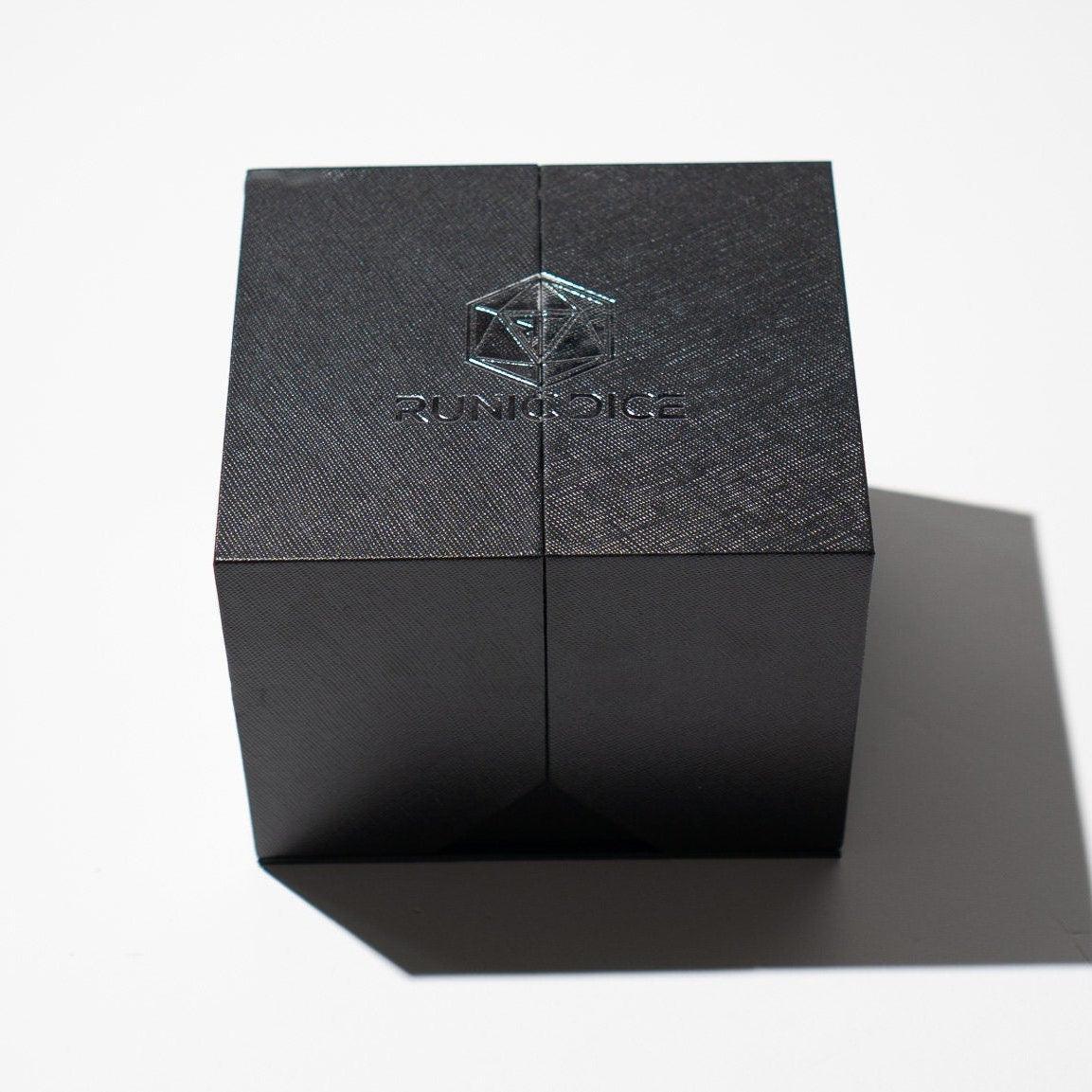 Massive Gold And Glitter Fireball Liquid Core 95MM Chonk Handmade Resin Dice And Box Runic Dice