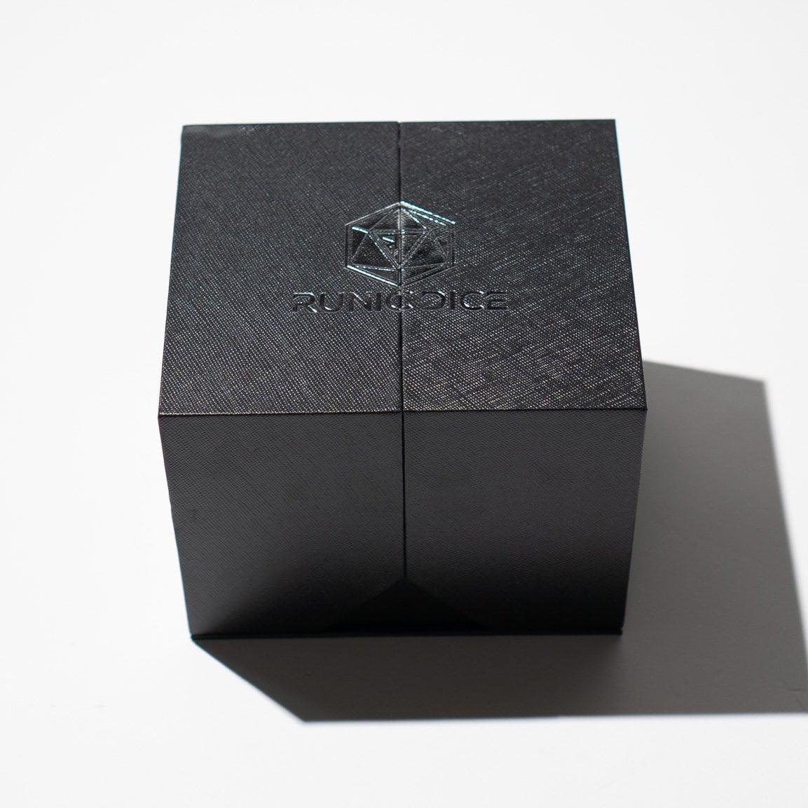 Massive Silver And Foil Liquid Core 95MM Chonk Handmade Resin Dice And Box Runic Dice