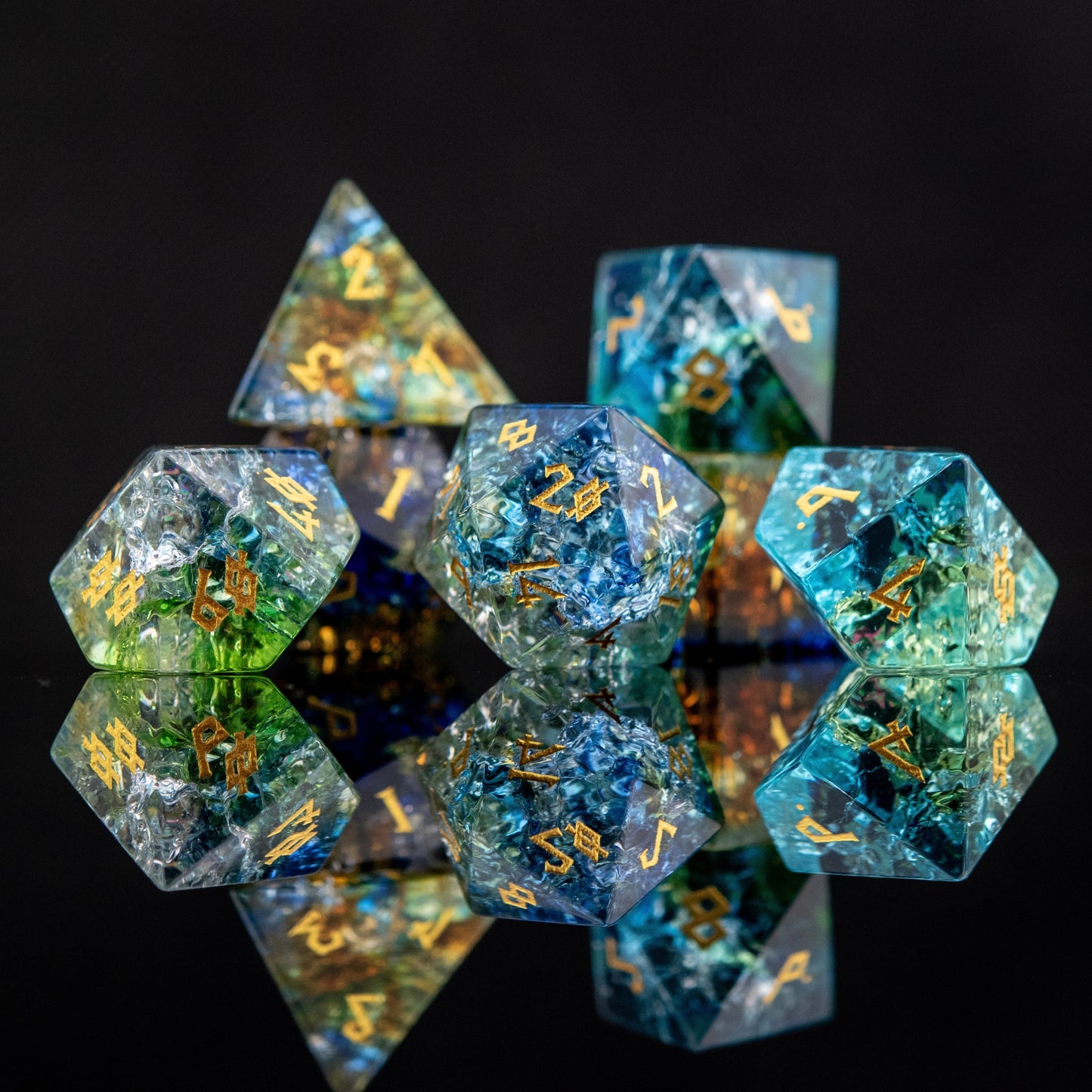 Mother Nature Shattered Glass Dice Set Misty Mountain Gaming