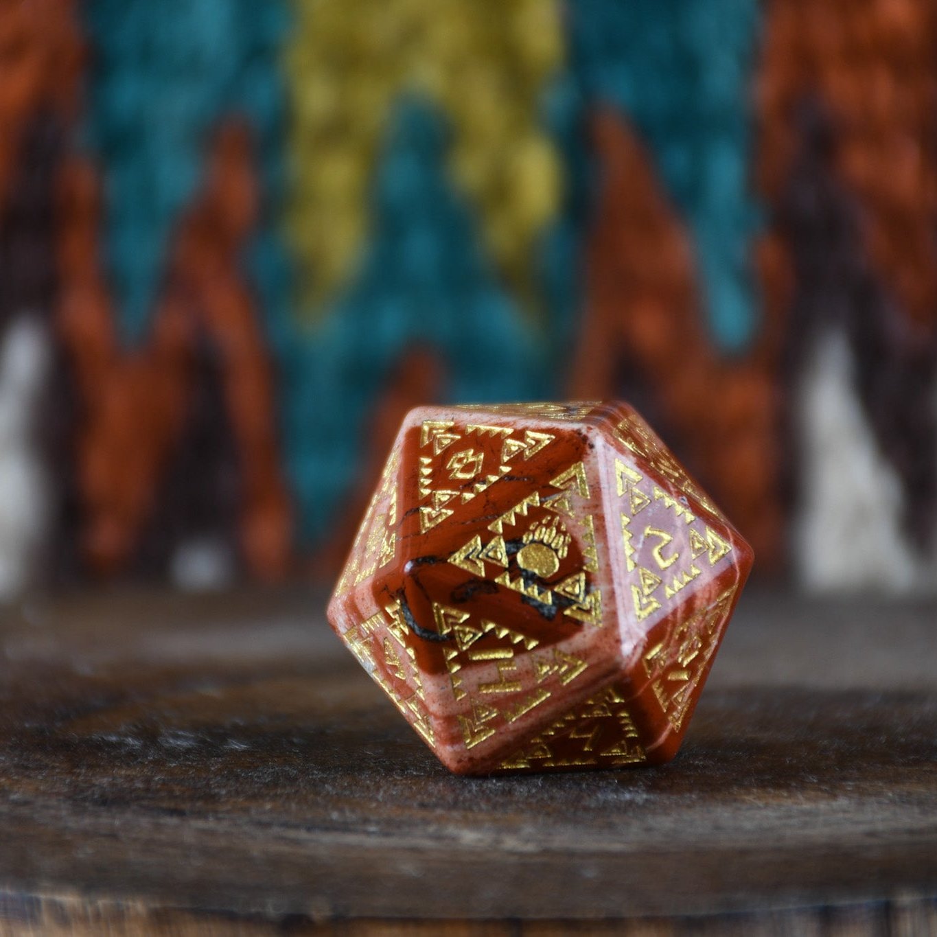 Navajo Red Jasper Stone Dice Set - Dice Around the World Collection Misty Mountain Gaming
