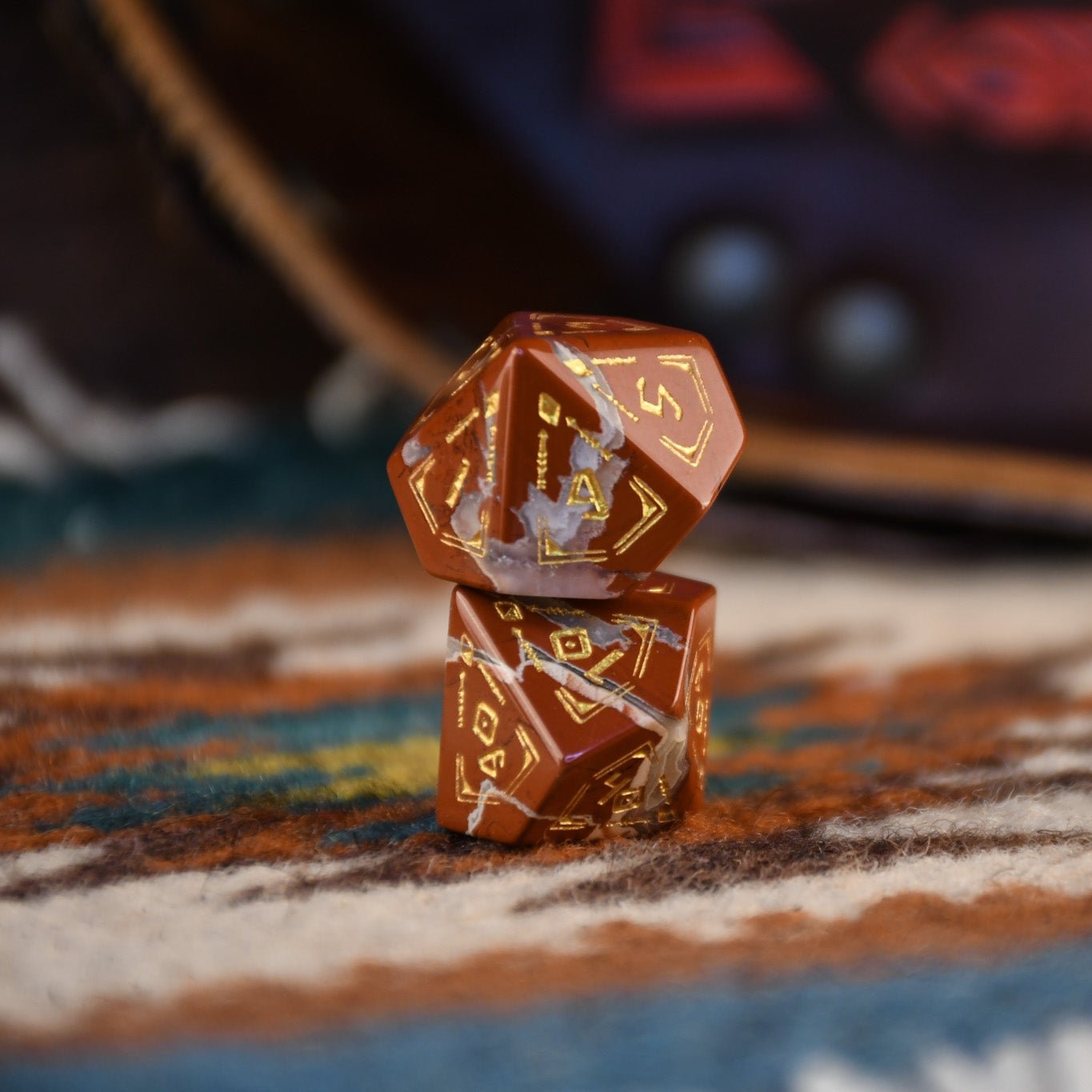Navajo Red Jasper Stone Dice Set - Dice Around the World Collection Misty Mountain Gaming