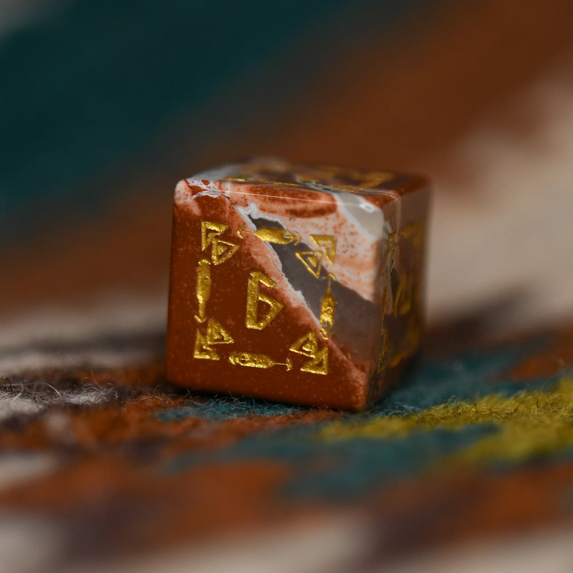 Navajo Red Jasper Stone Dice Set - Dice Around the World Collection Misty Mountain Gaming