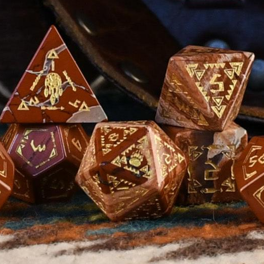 Navajo Red Jasper Stone Dice Set - Dice Around the World Collection Misty Mountain Gaming