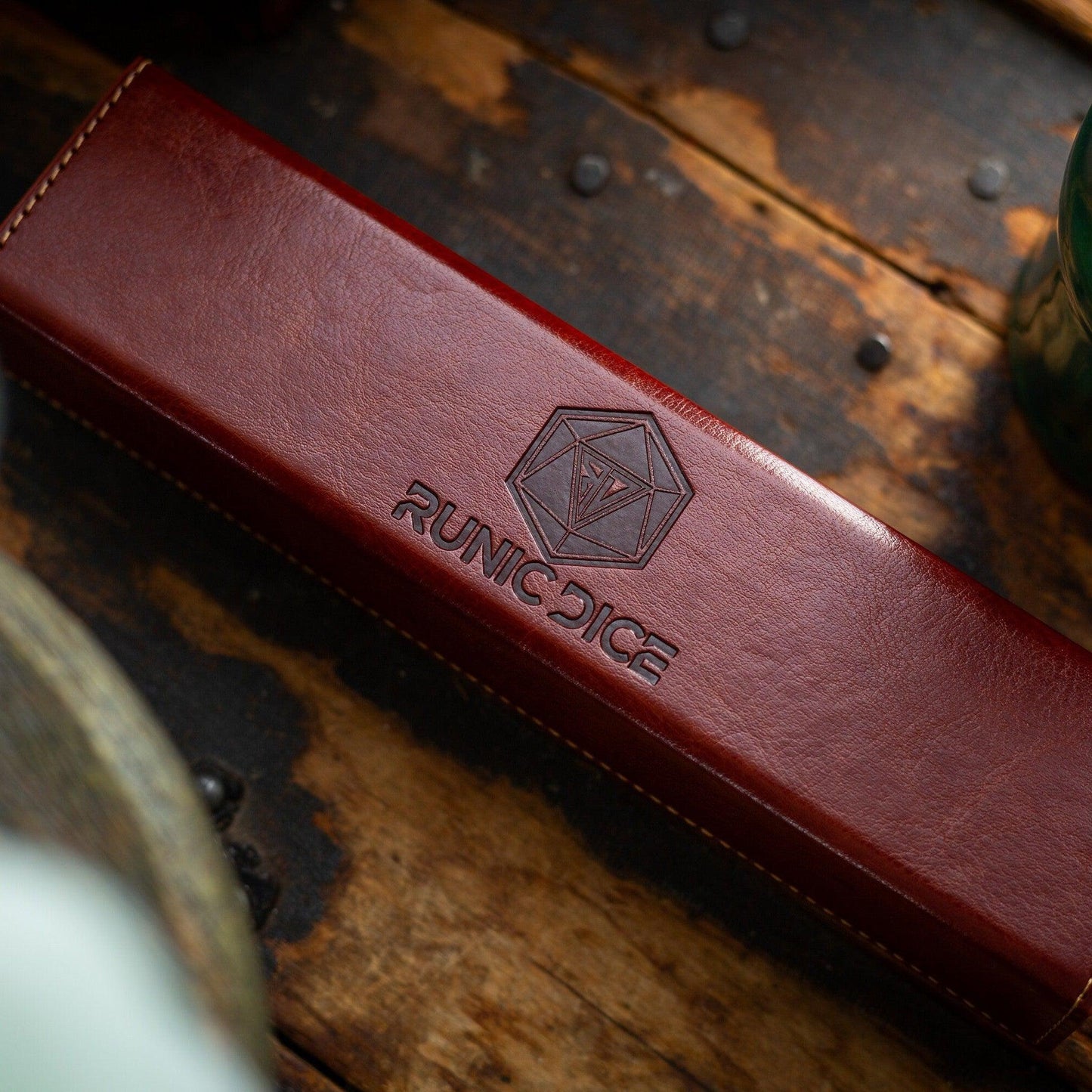 Nox Green Handmade Resin DND Dice Set Runic Dice