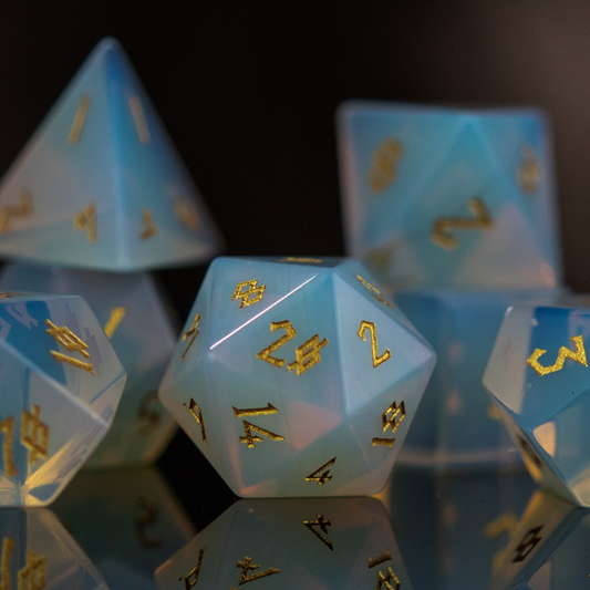 Opalite Stone Dice Set Misty Mountain Gaming