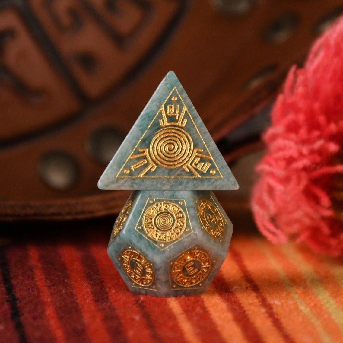 Peruvian Amazonite Stone Dice Set - Dice Around the World Collection Misty Mountain Gaming