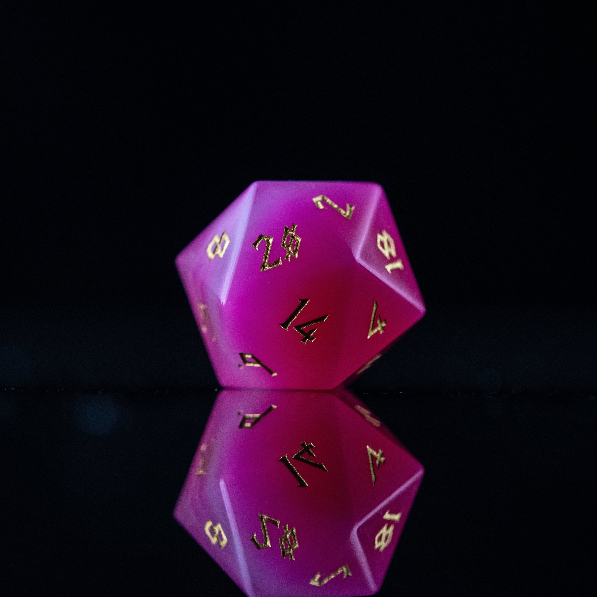 Pink Agate Stone Dice Set Misty Mountain Gaming