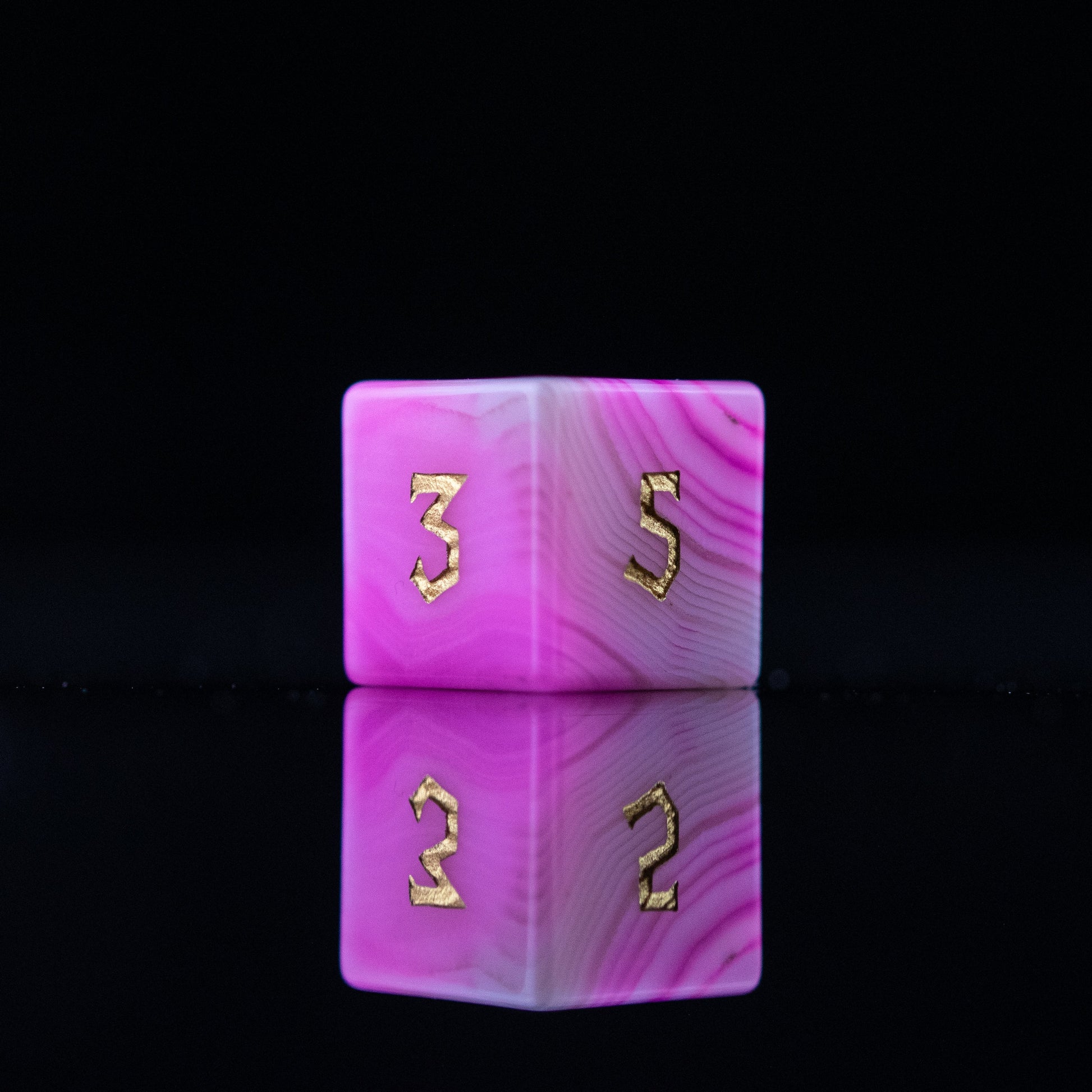 Pink Agate Stone Dice Set Misty Mountain Gaming