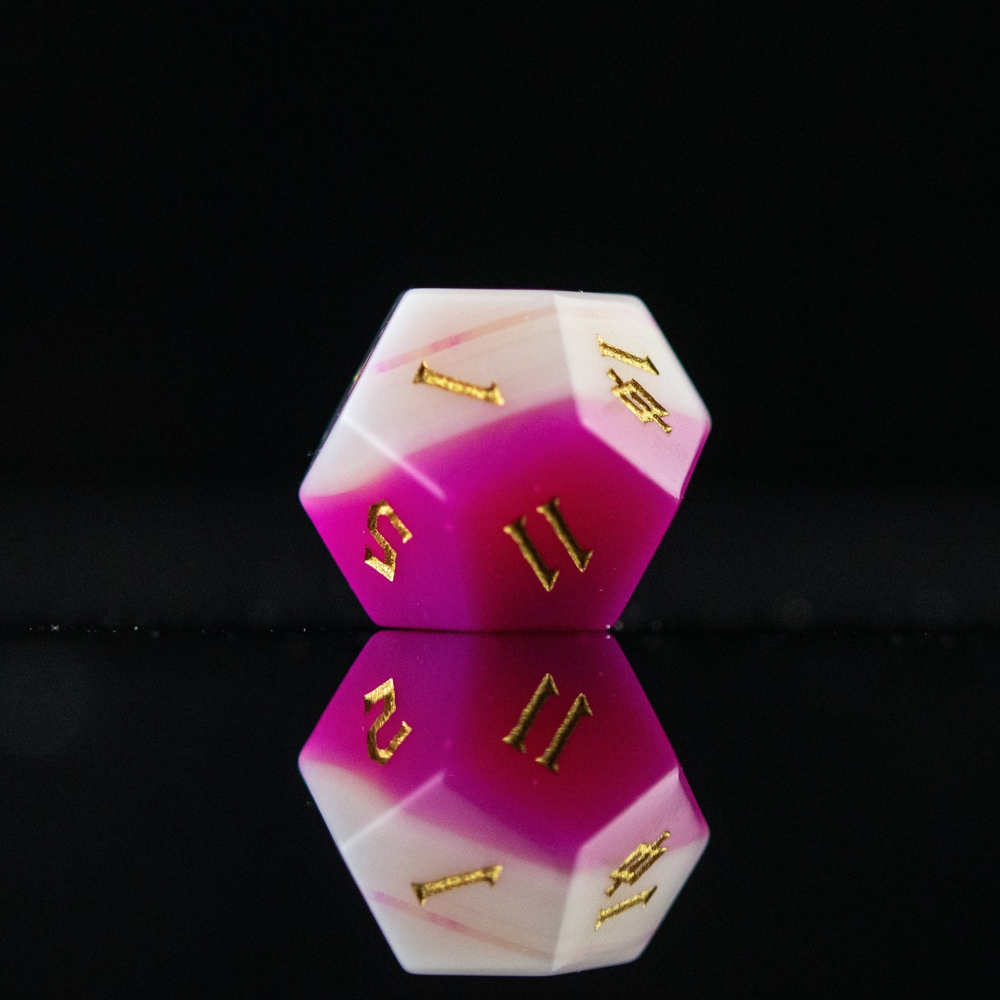 Pink Agate Stone Dice Set Misty Mountain Gaming