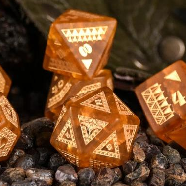 Polynesian Lava Glass Dice Set - Dice Around the World Collection Misty Mountain Gaming