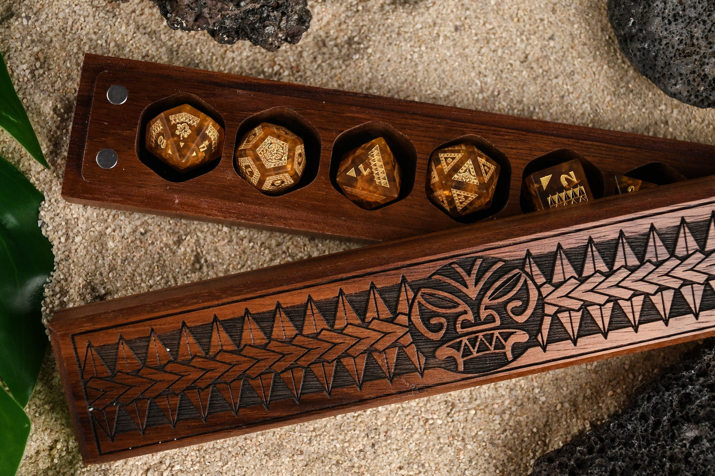 Polynesian Lava Glass Dice Set - Dice Around the World Collection Misty Mountain Gaming