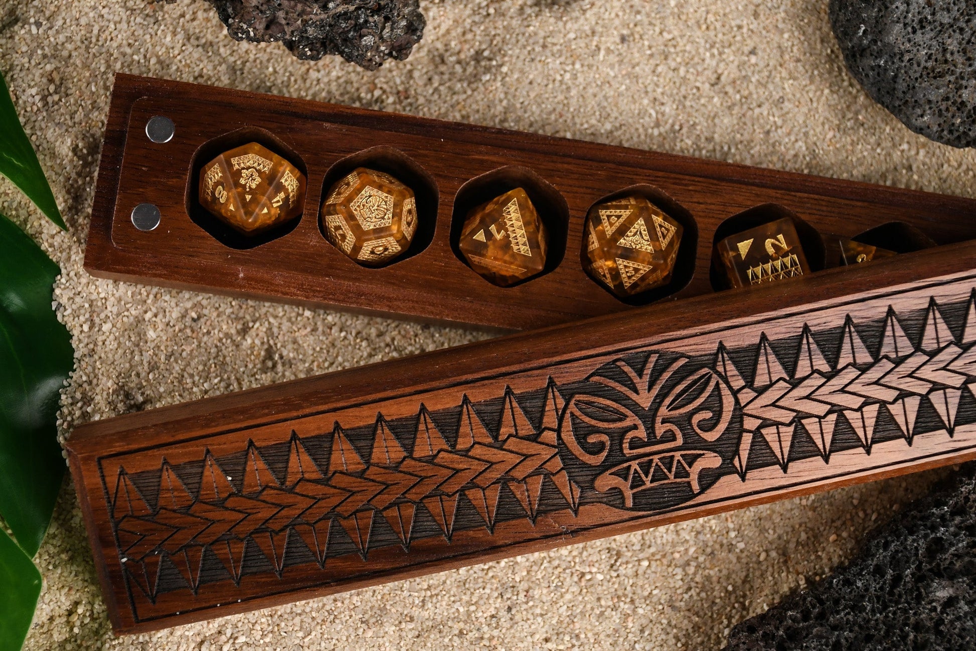 Polynesian Lava Glass Dice Set - Dice Around the World Collection Misty Mountain Gaming