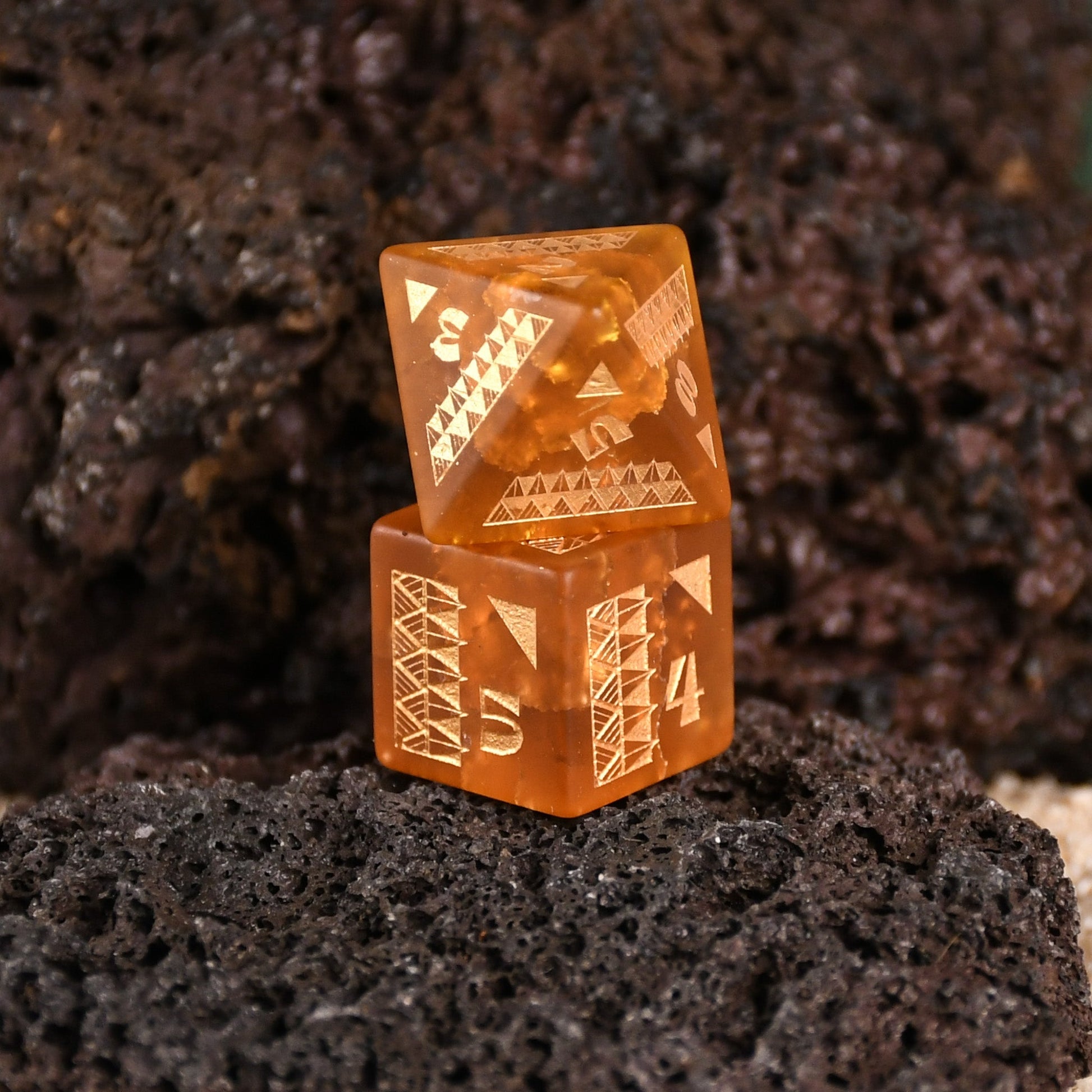 Polynesian Lava Glass Dice Set - Dice Around the World Collection Misty Mountain Gaming