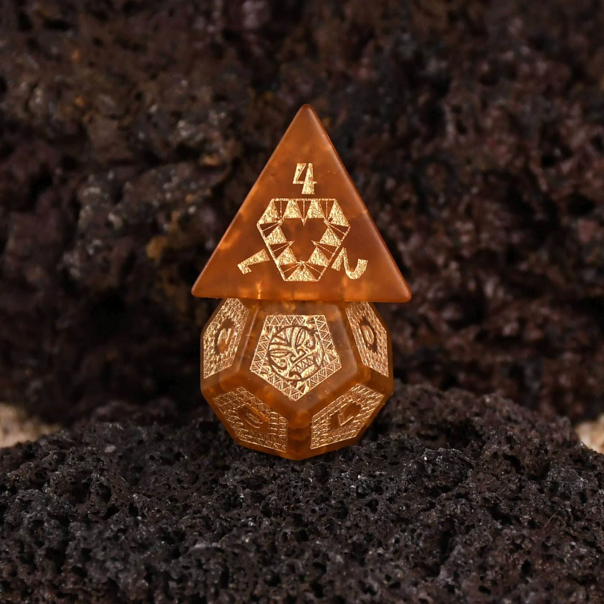 Polynesian Lava Glass Dice Set - Dice Around the World Collection Misty Mountain Gaming