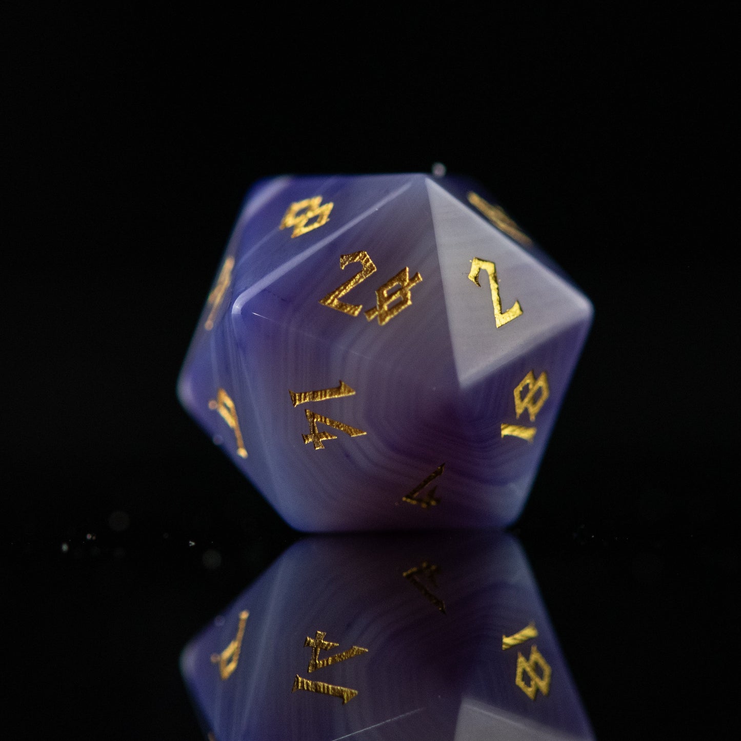 Purple Agate Stone Dice Set Misty Mountain Gaming