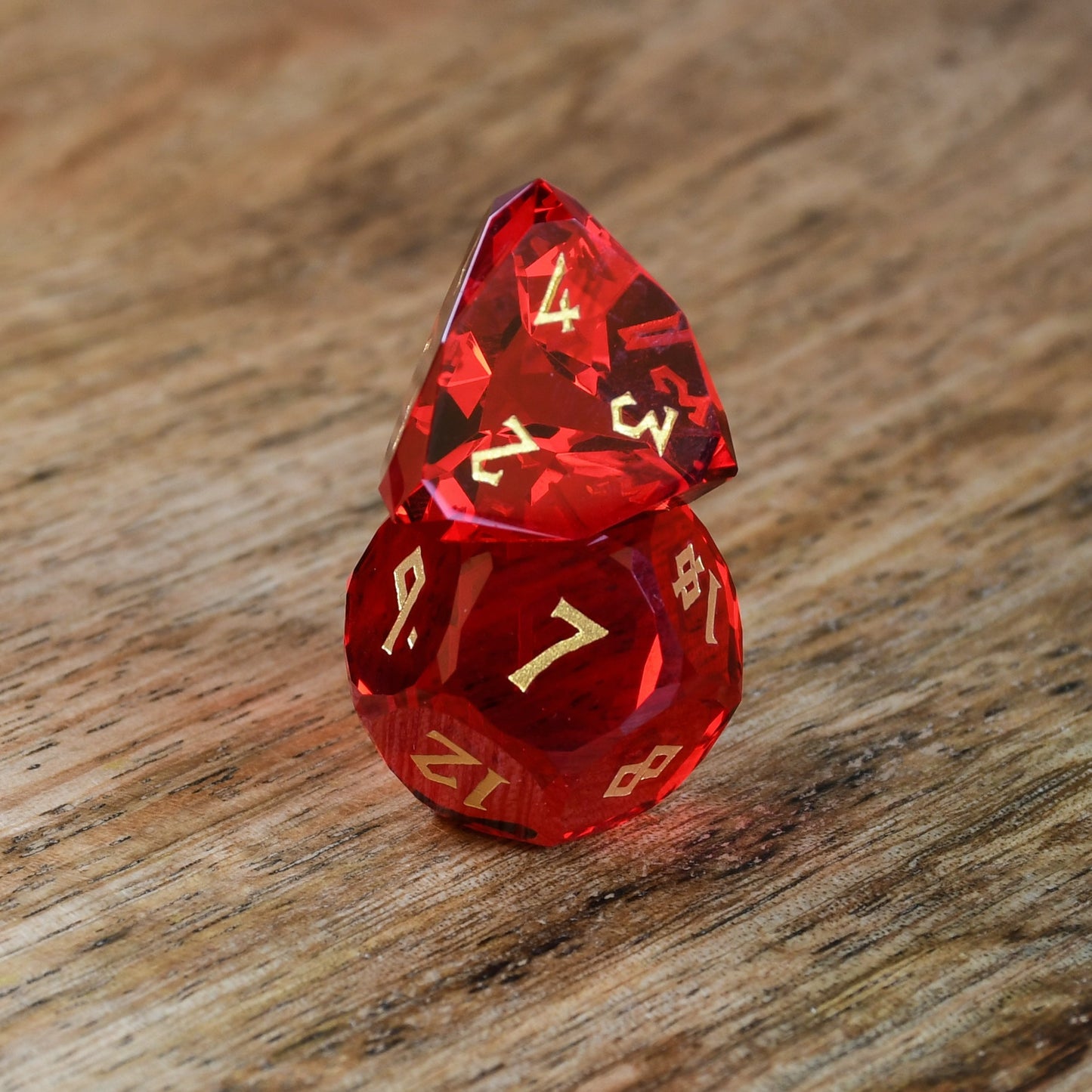 Ruby Multifaceted Glass Dice Set Misty Mountain Gaming