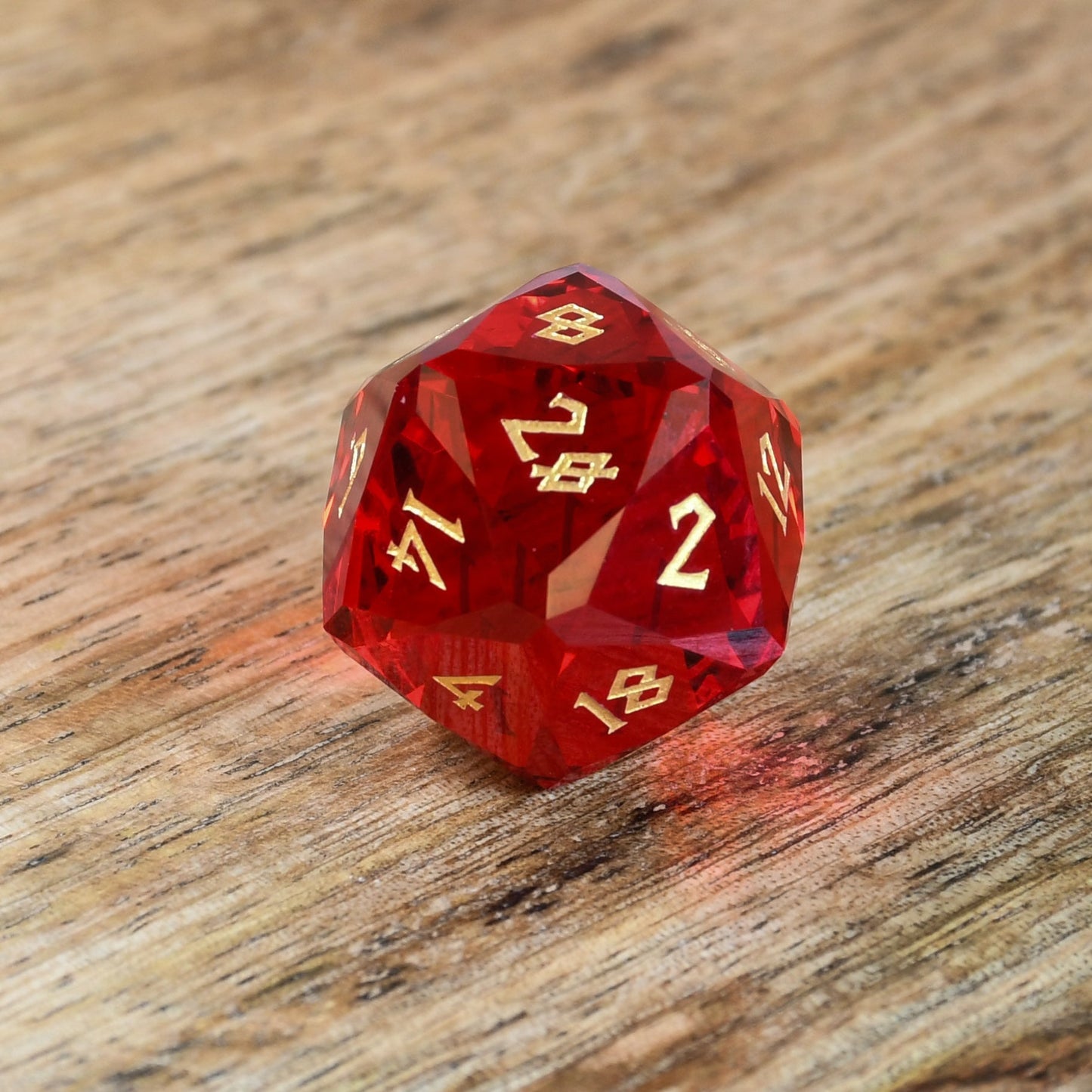 Ruby Multifaceted Glass Dice Set Misty Mountain Gaming