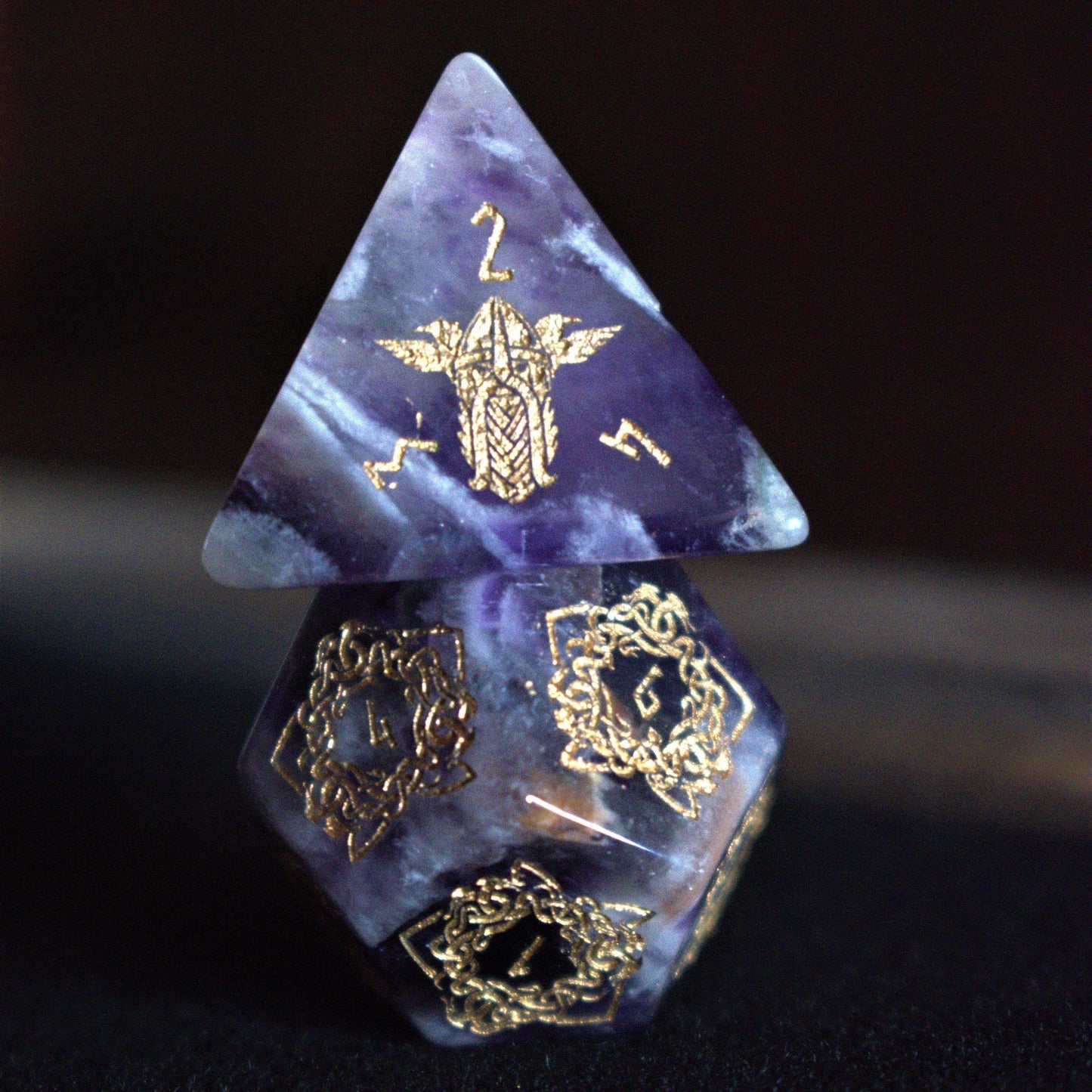 Serpent of Midgard Amethyst Dice Set Misty Mountain Gaming