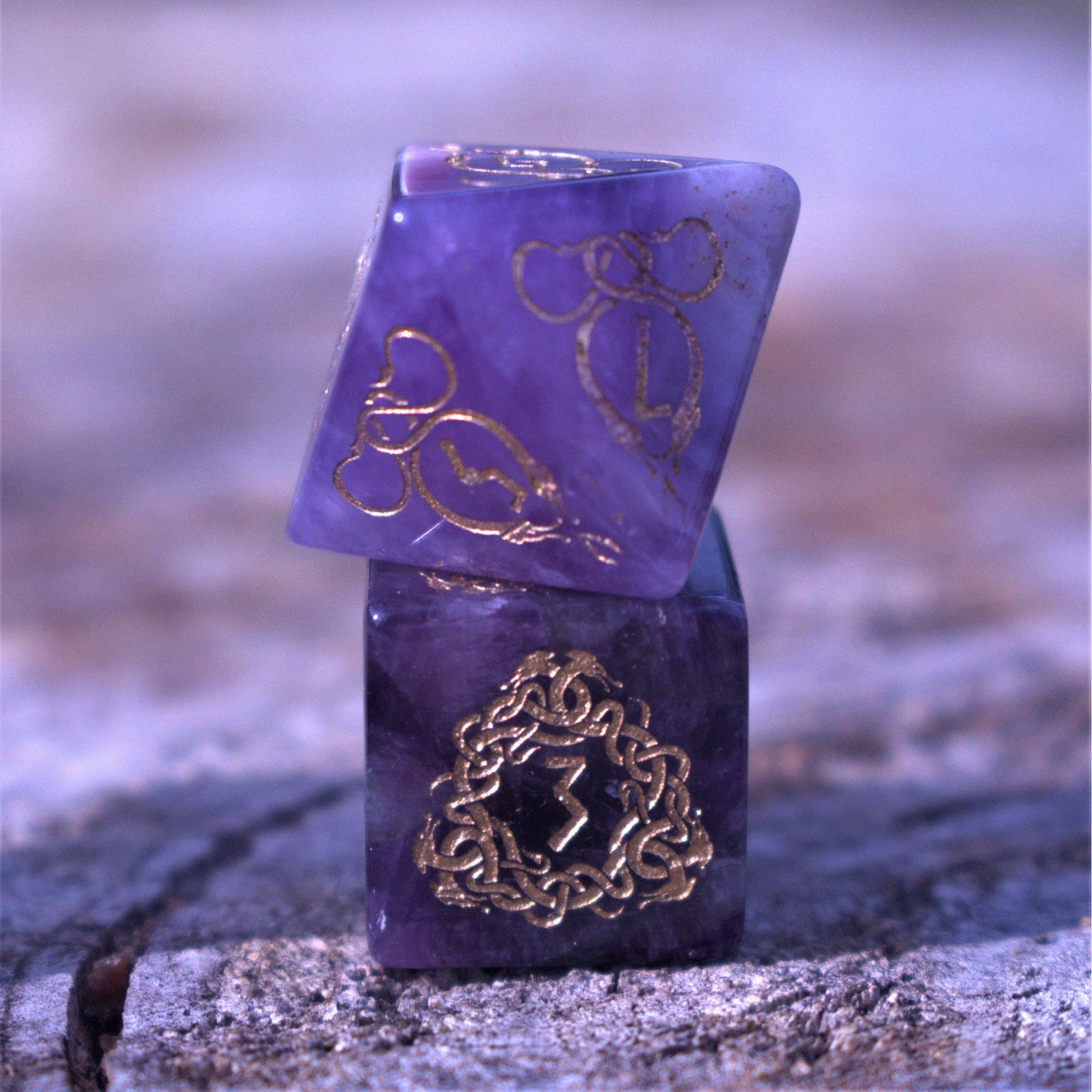 Serpent of Midgard Amethyst Dice Set Misty Mountain Gaming
