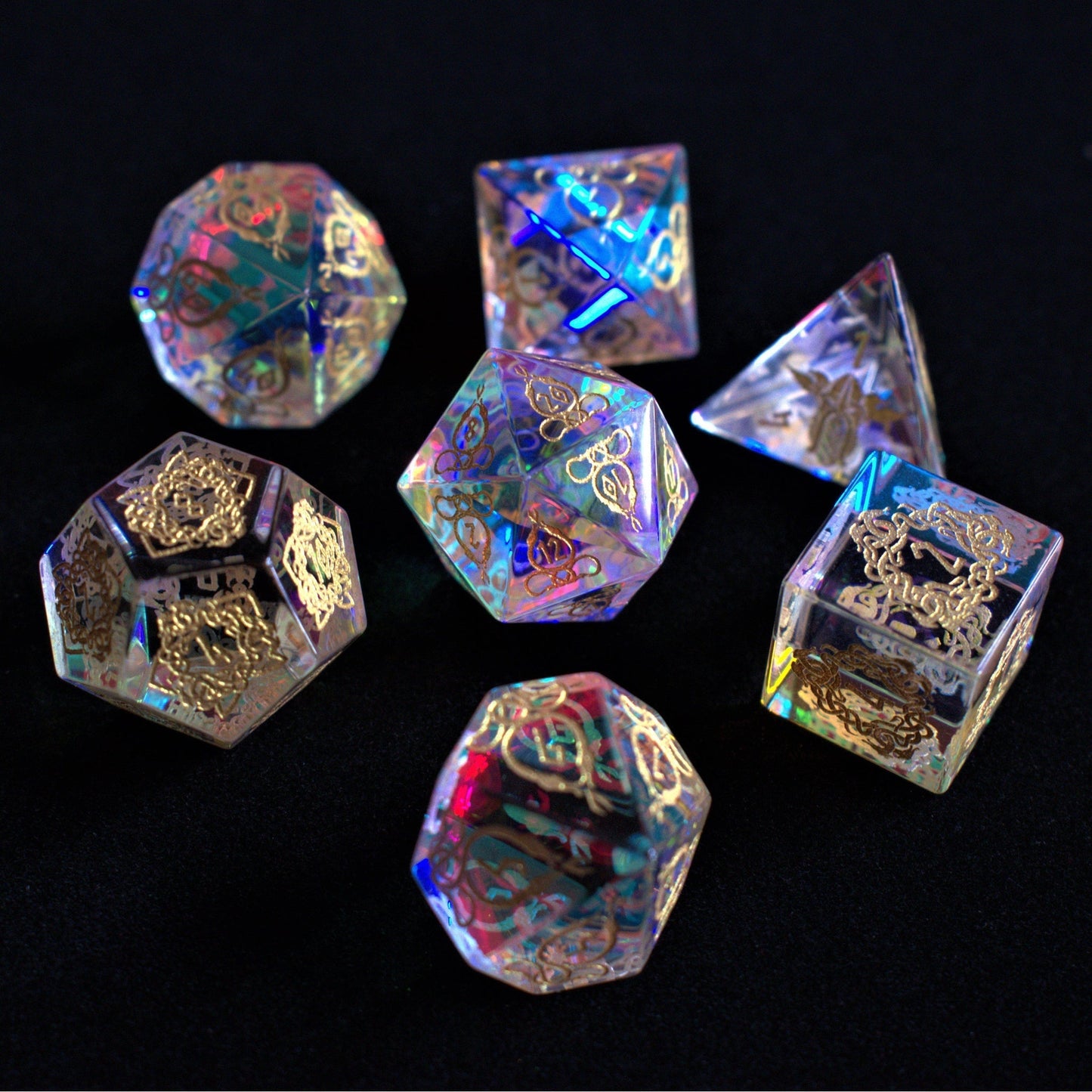 Serpent of Midgard Prism Glass Dice Set Misty Mountain Gaming