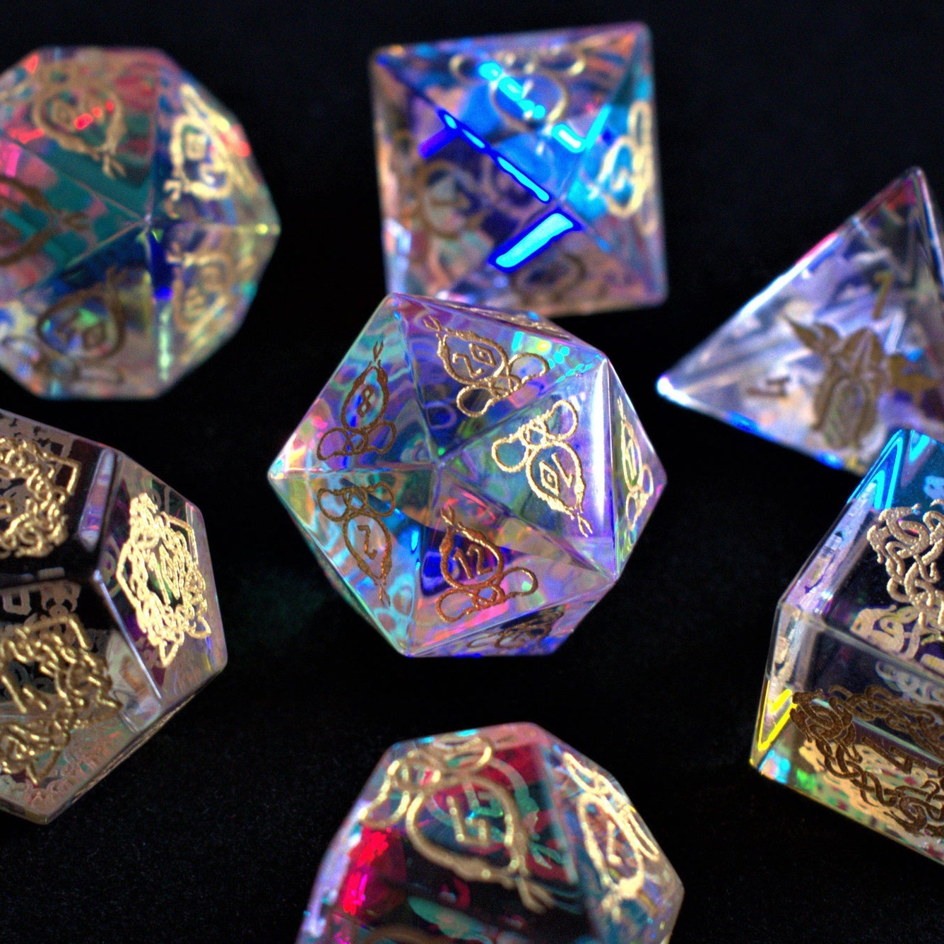 Serpent of Midgard Prism Glass Dice Set Misty Mountain Gaming