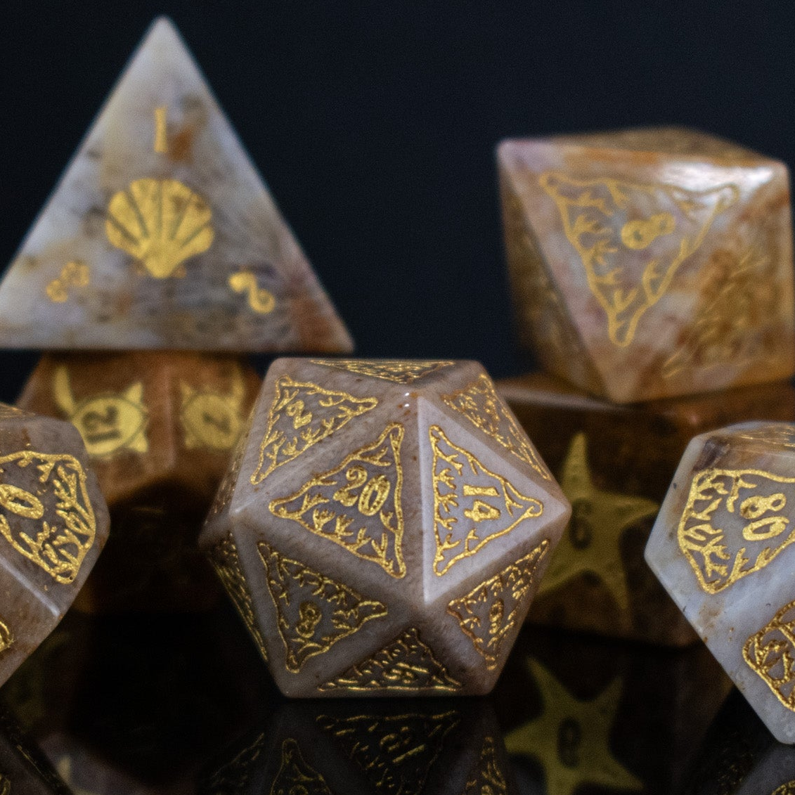 Siren's Song Fossilized Coral Dice Set Misty Mountain Gaming