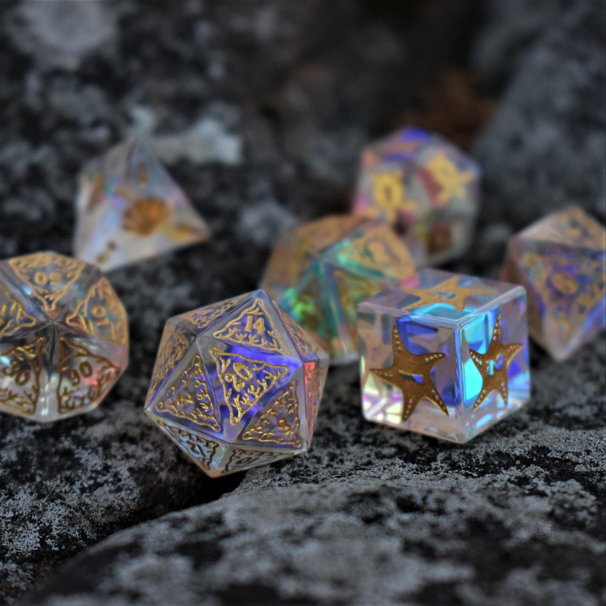 Siren's Song Prism Glass Dice Set Misty Mountain Gaming
