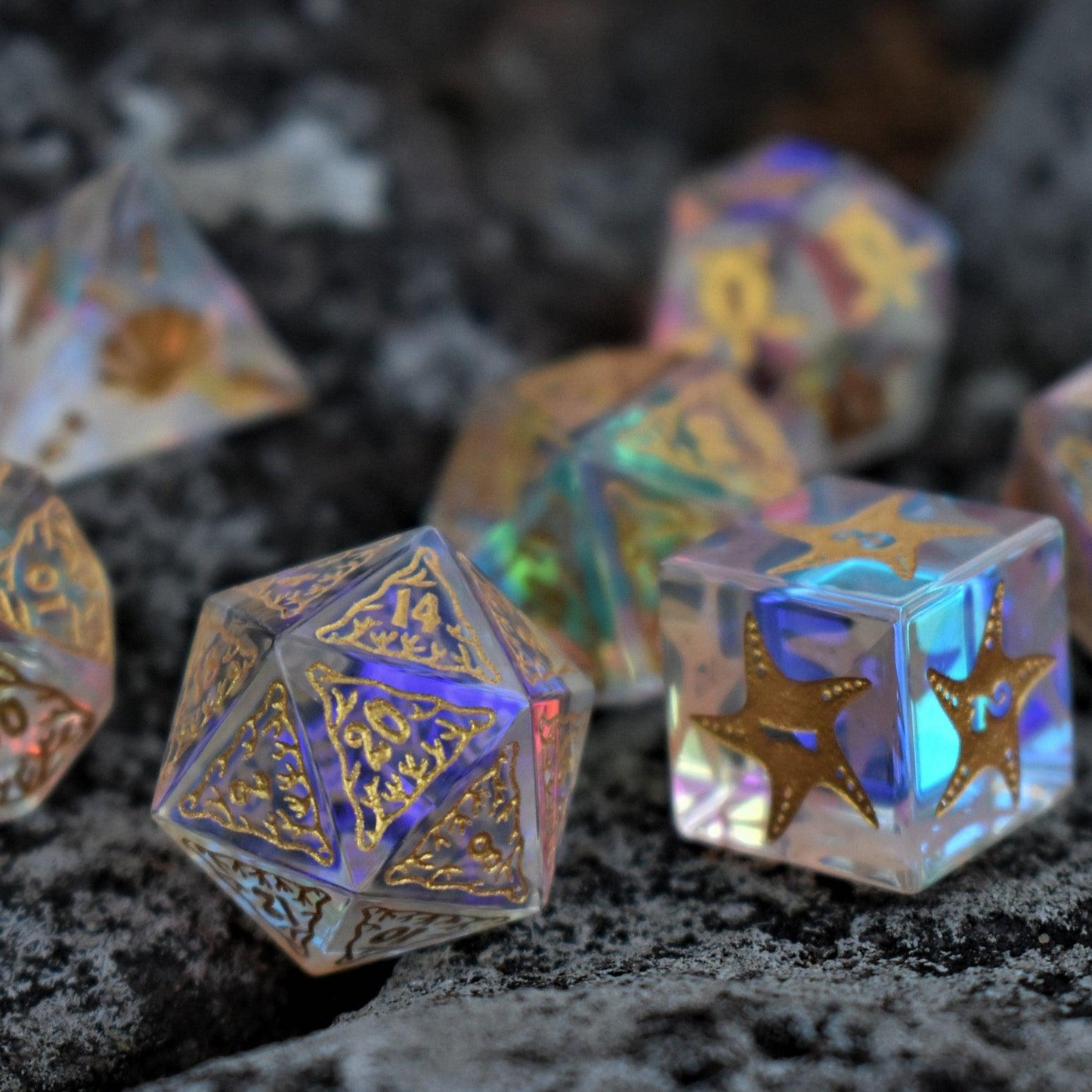 Siren's Song Prism Glass Dice Set Misty Mountain Gaming