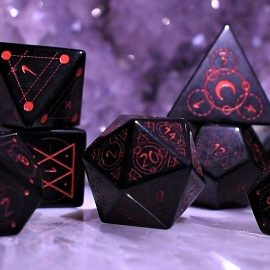 Spellcaster Obsidian Stone Dice Misty Mountain Gaming