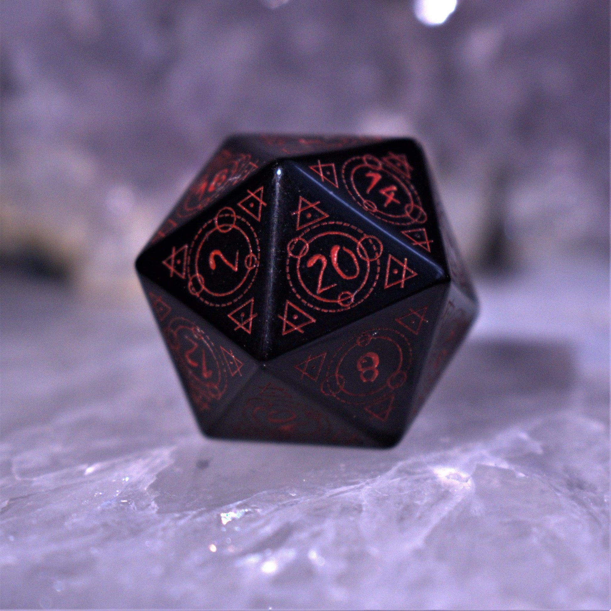 Spellcaster Obsidian Stone Dice Misty Mountain Gaming