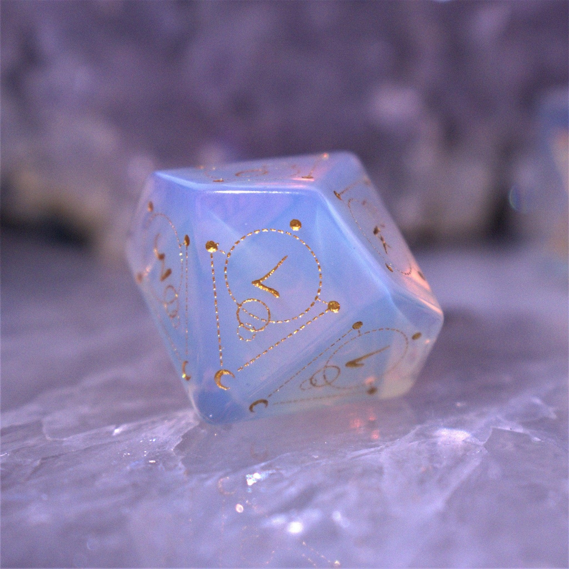 Spellcaster Opalite Stone Dice Set Misty Mountain Gaming