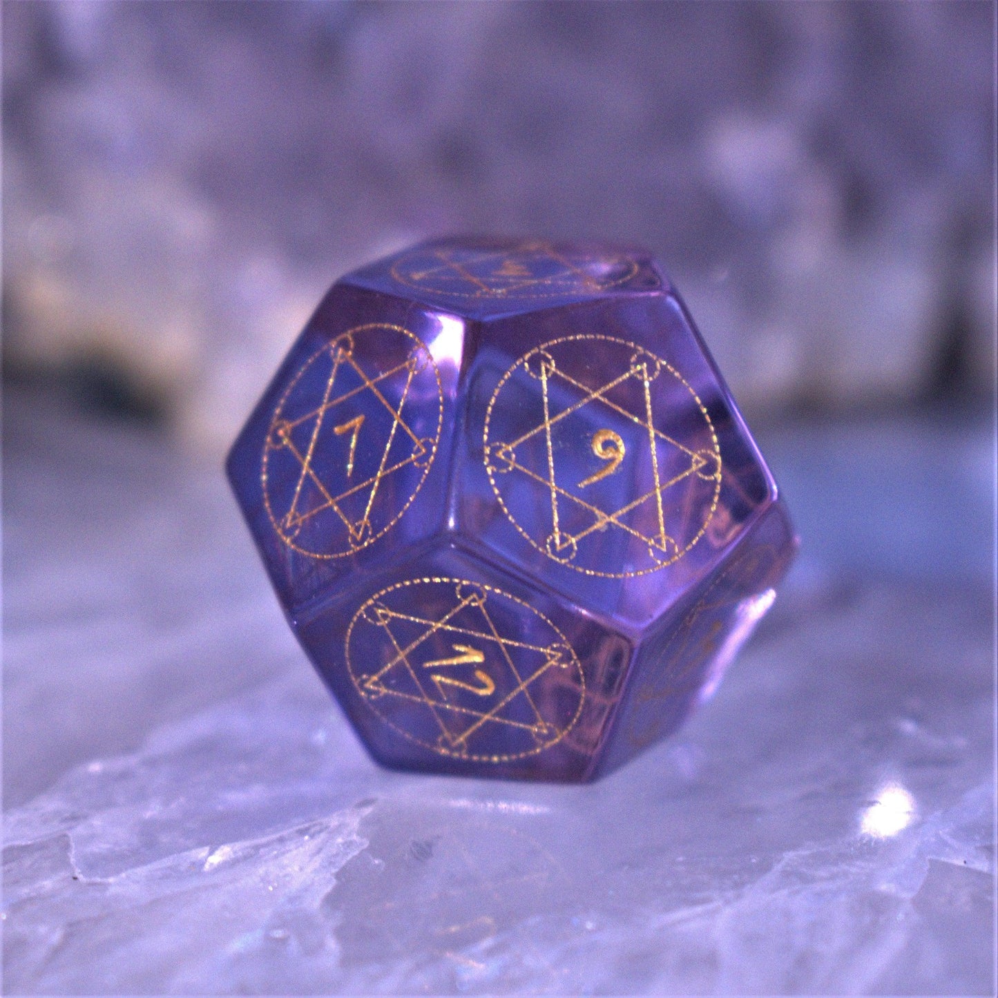 Spellcaster Purple Glass Dice Set Misty Mountain Gaming