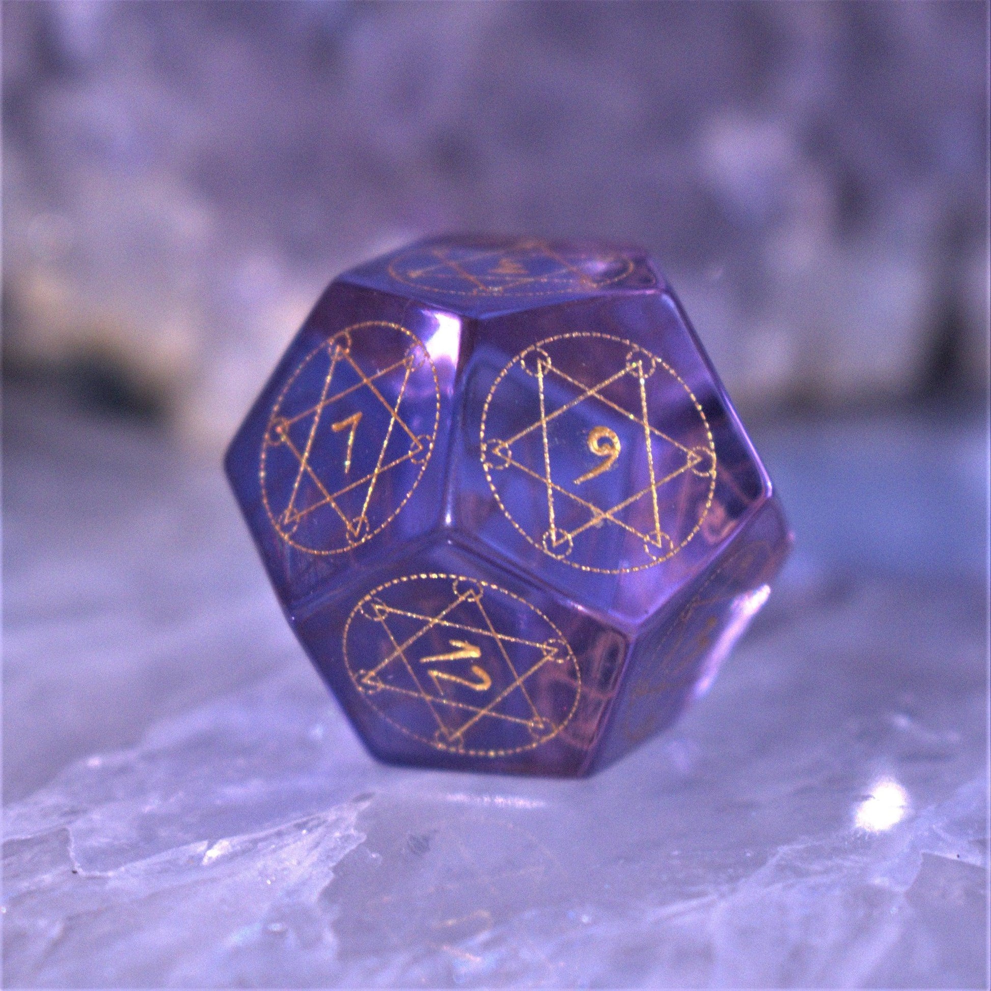 Spellcaster Purple Glass Dice Set Misty Mountain Gaming