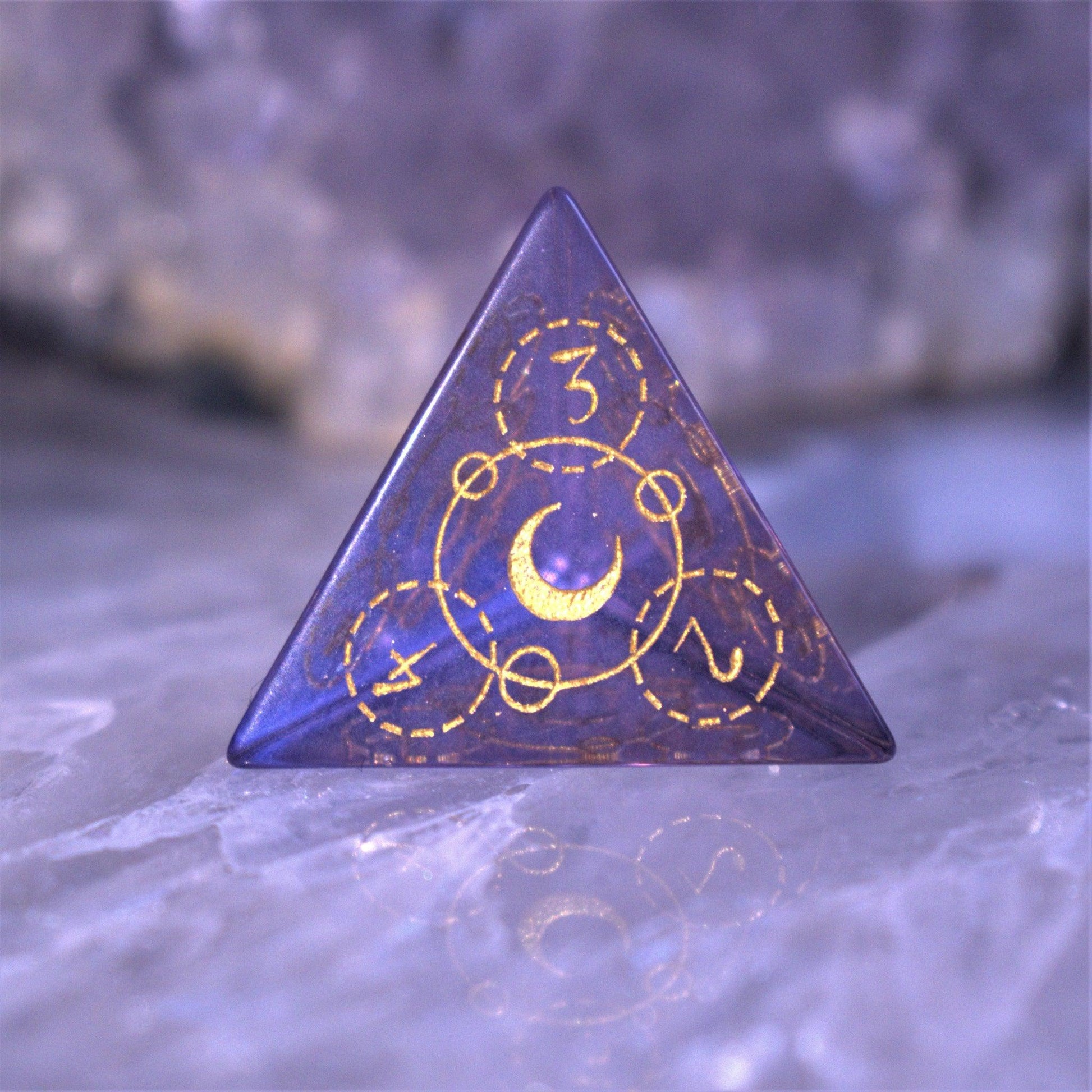 Spellcaster Purple Glass Dice Set Misty Mountain Gaming