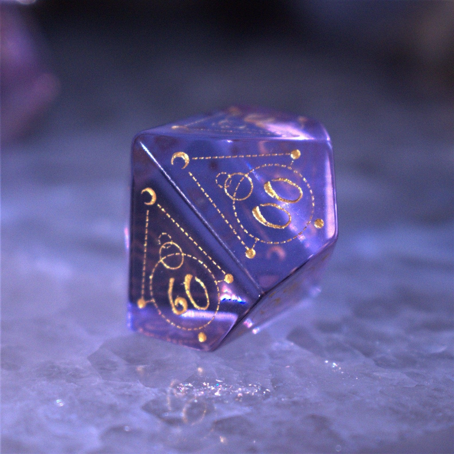 Spellcaster Purple Glass Dice Set Misty Mountain Gaming