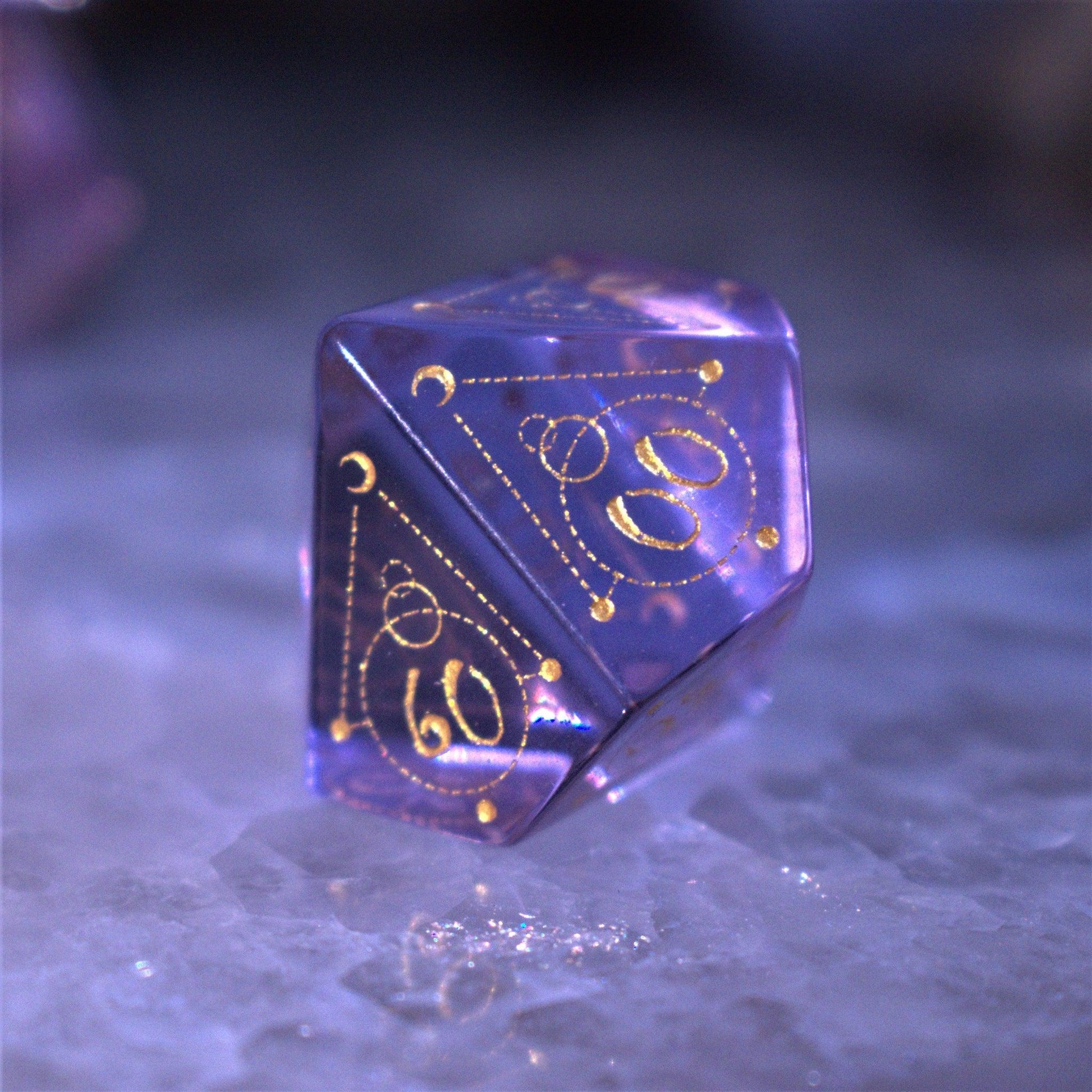 Spellcaster Purple Glass Dice Set Misty Mountain Gaming