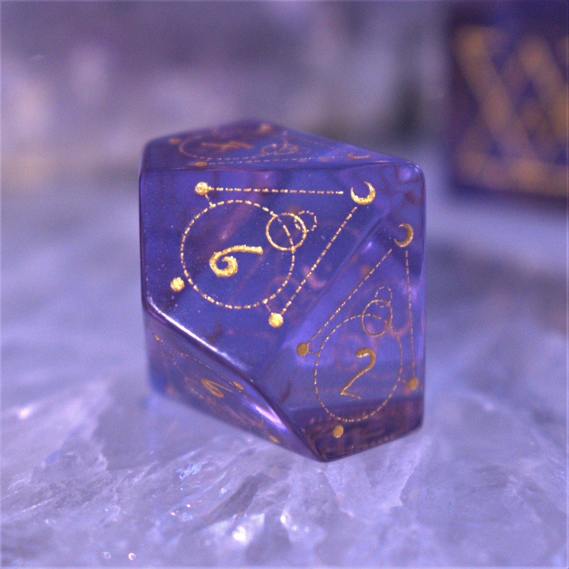 Spellcaster Purple Glass Dice Set Misty Mountain Gaming