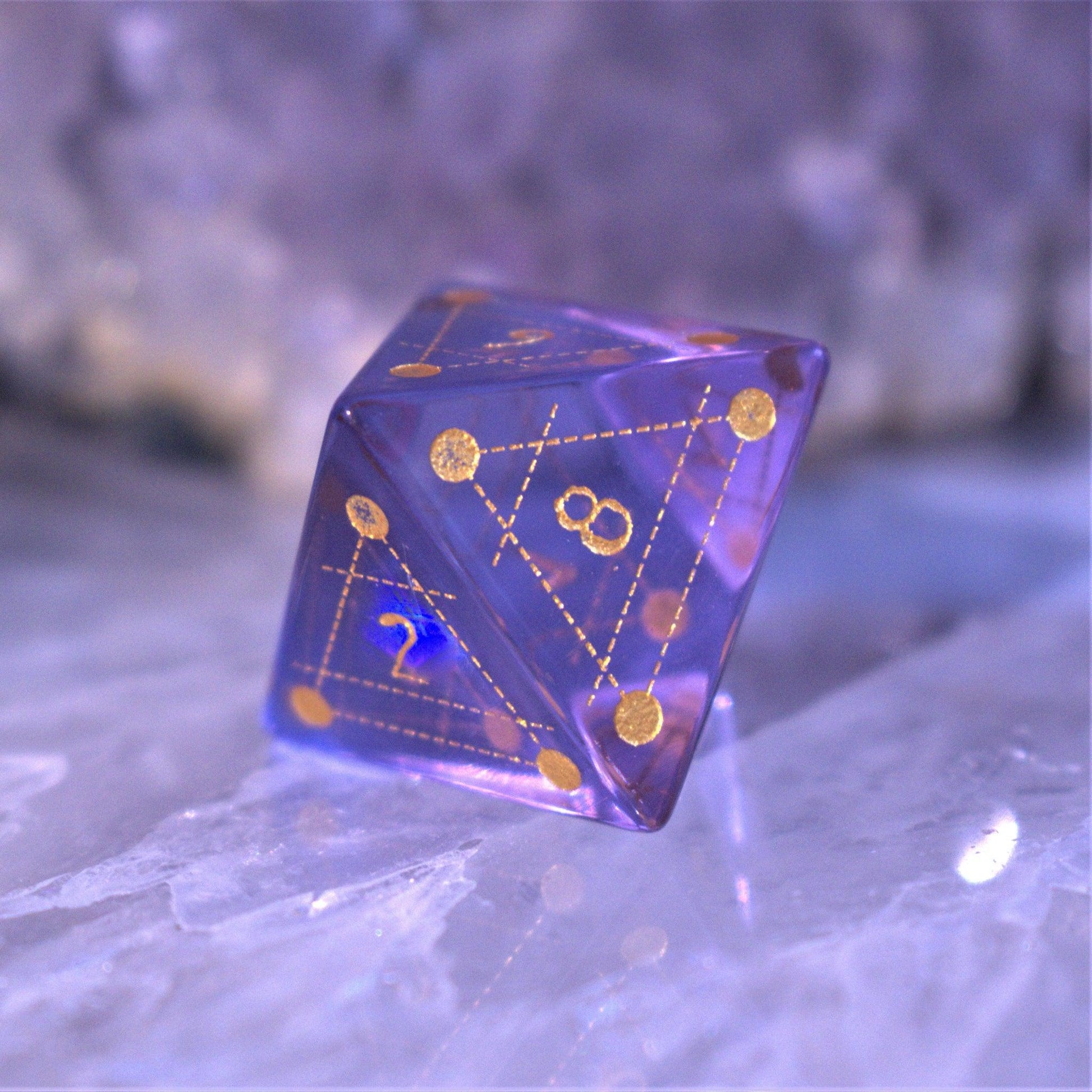 Spellcaster Purple Glass Dice Set Misty Mountain Gaming
