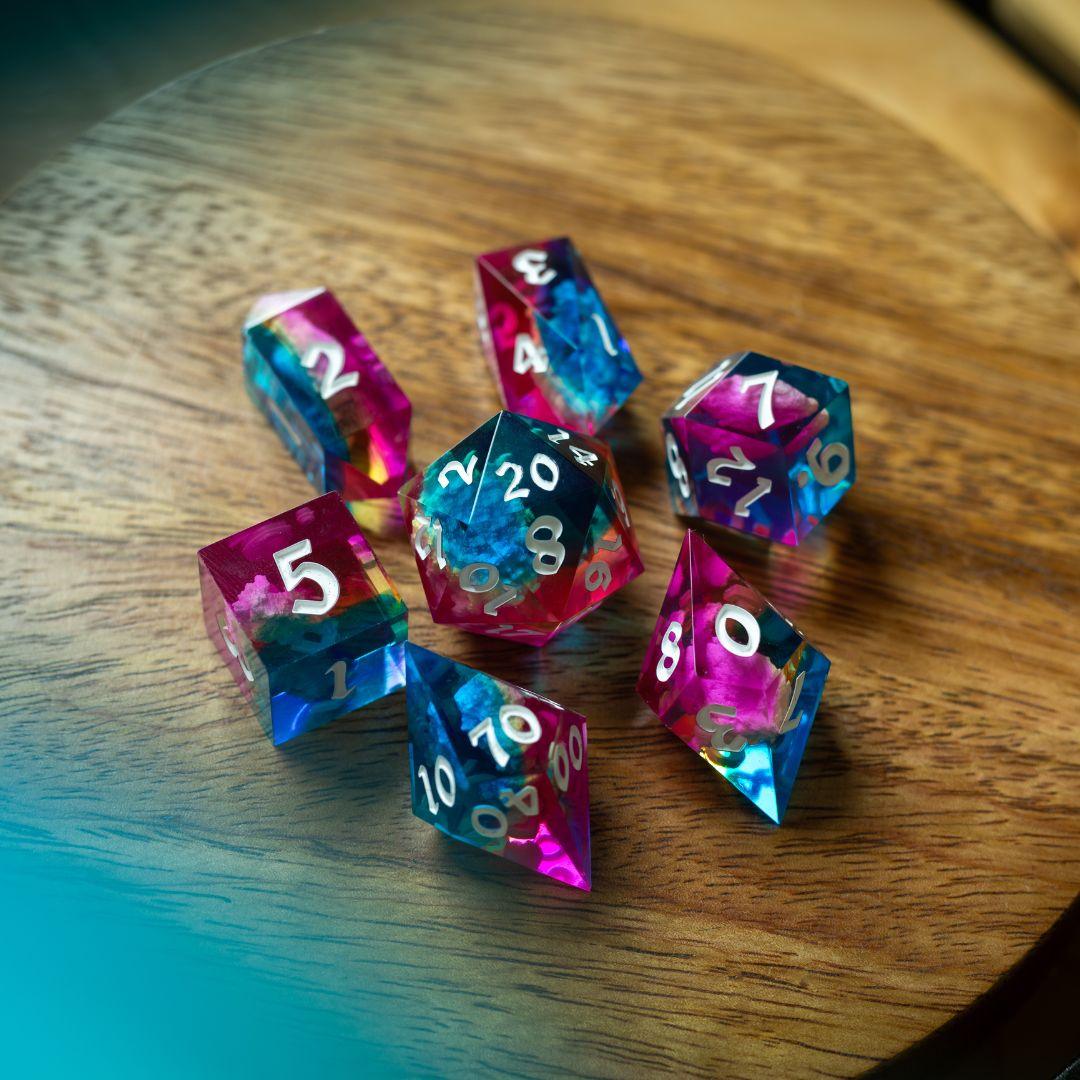 Starlit Rift Resin DND Dice Set Runic Dice