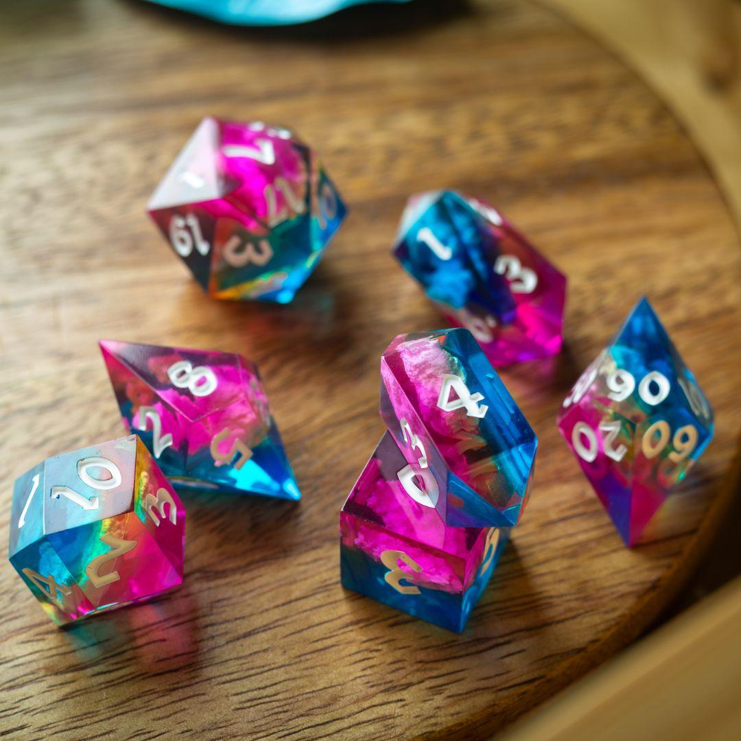 Starlit Rift Resin DND Dice Set Runic Dice