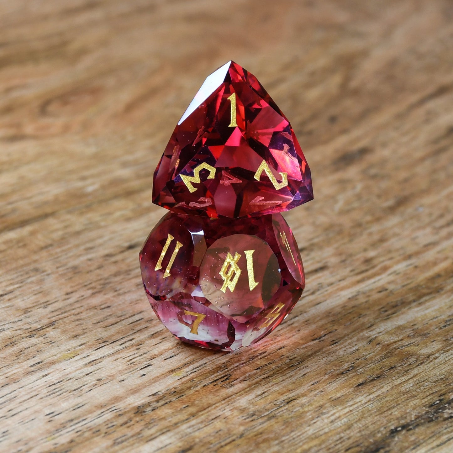 Strawberry Multifaceted Glass Dice Set Misty Mountain Gaming