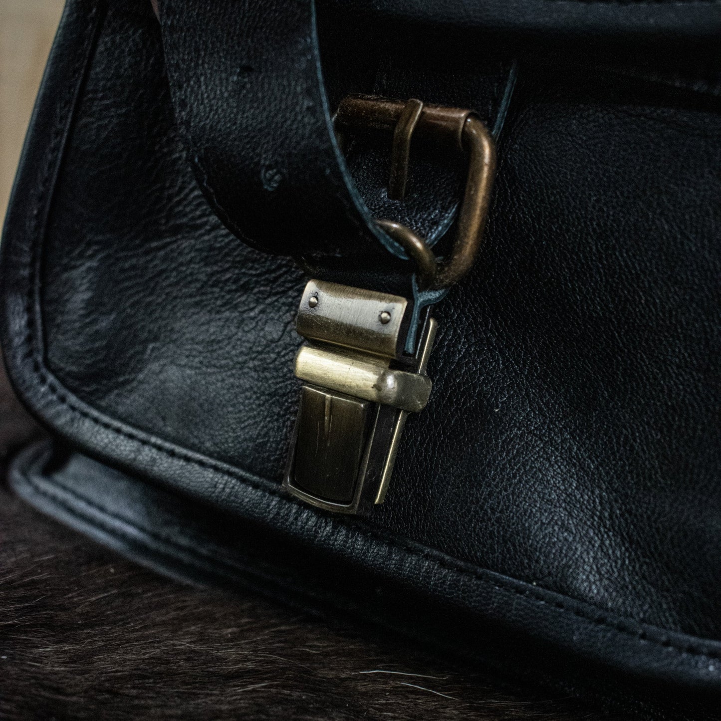 "The Cottage" Leather Mini Backpack - Black Misty Mountain Gaming