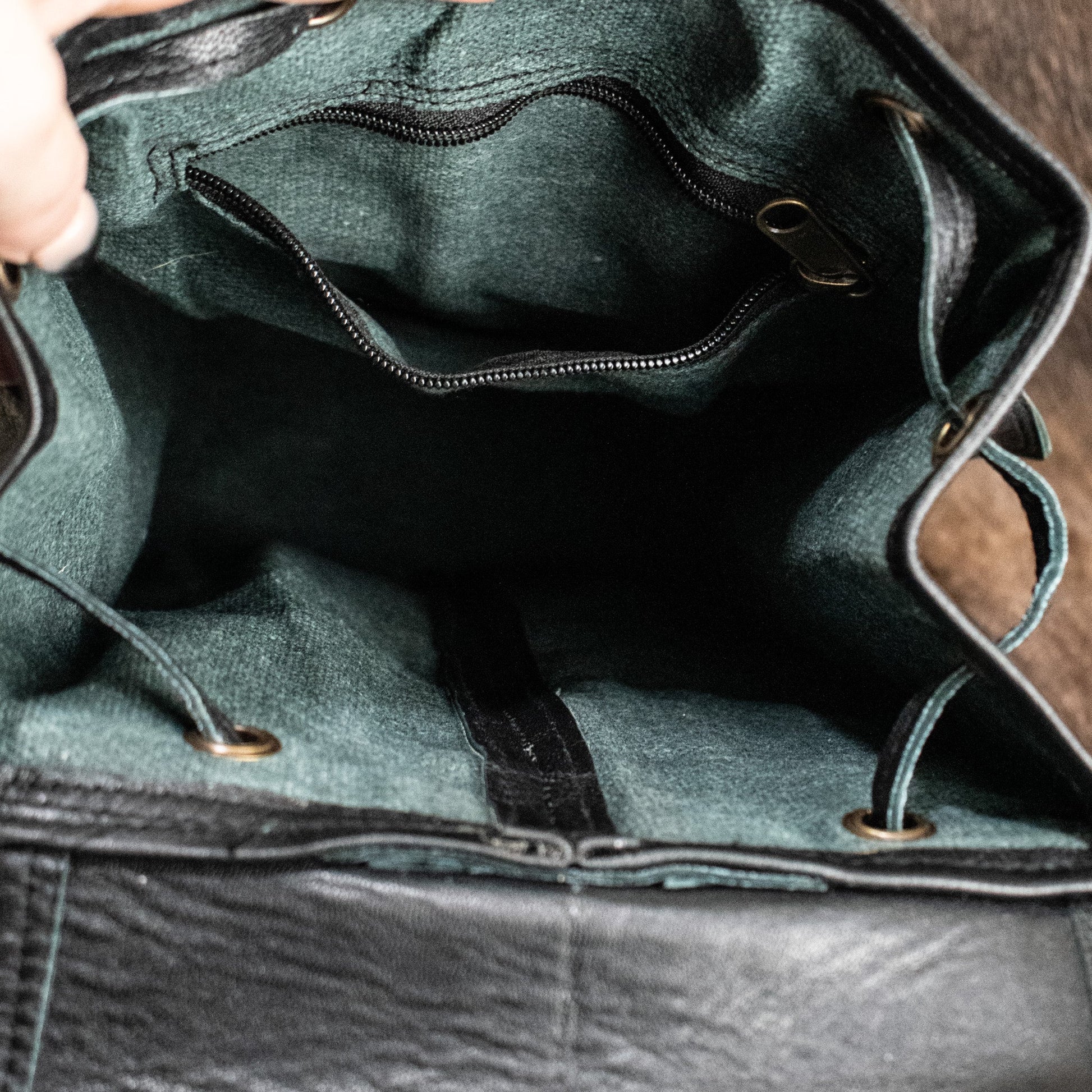 "The Cottage" Leather Mini Backpack - Black Misty Mountain Gaming