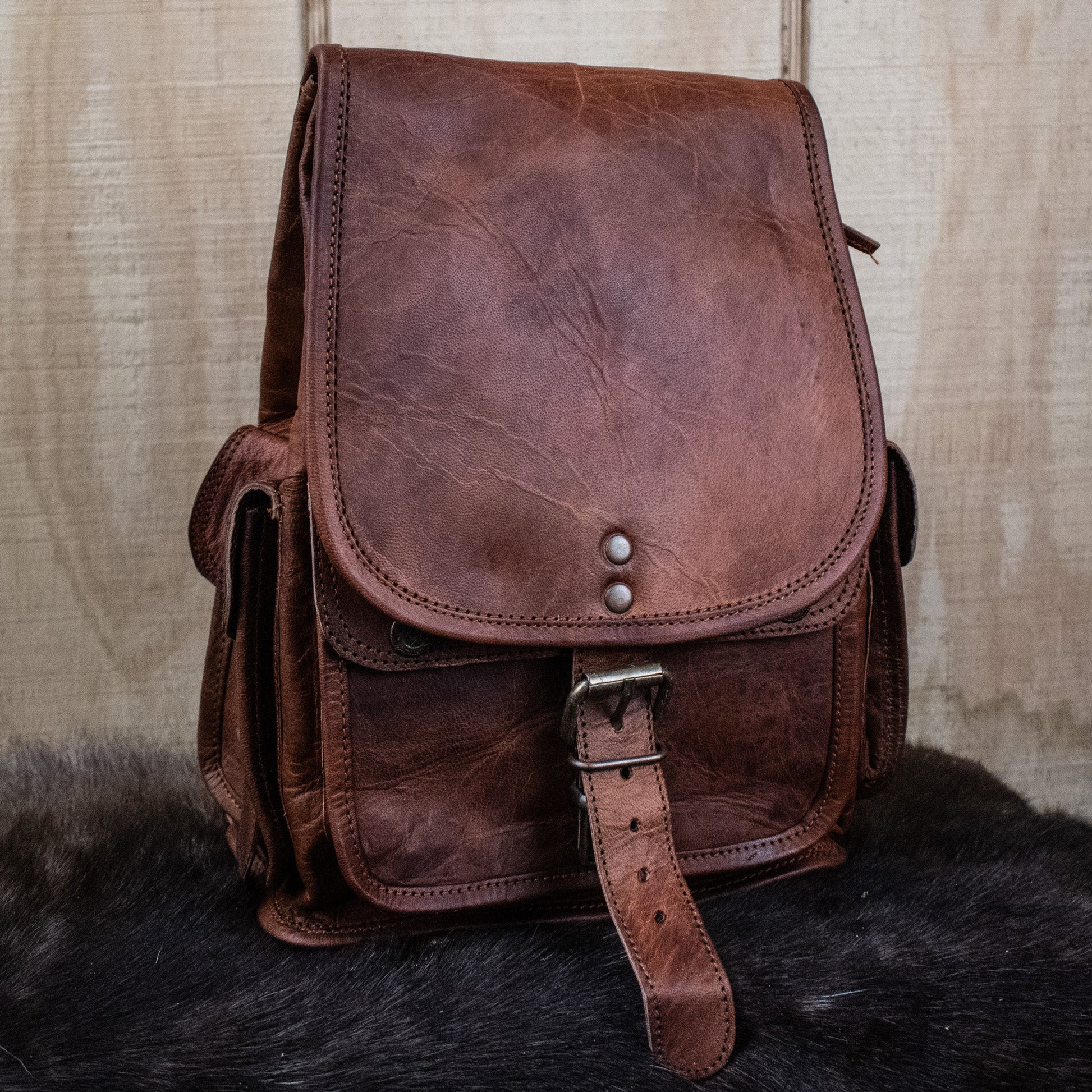 "The Cottage" Leather Mini Backpack - Brown Misty Mountain Gaming