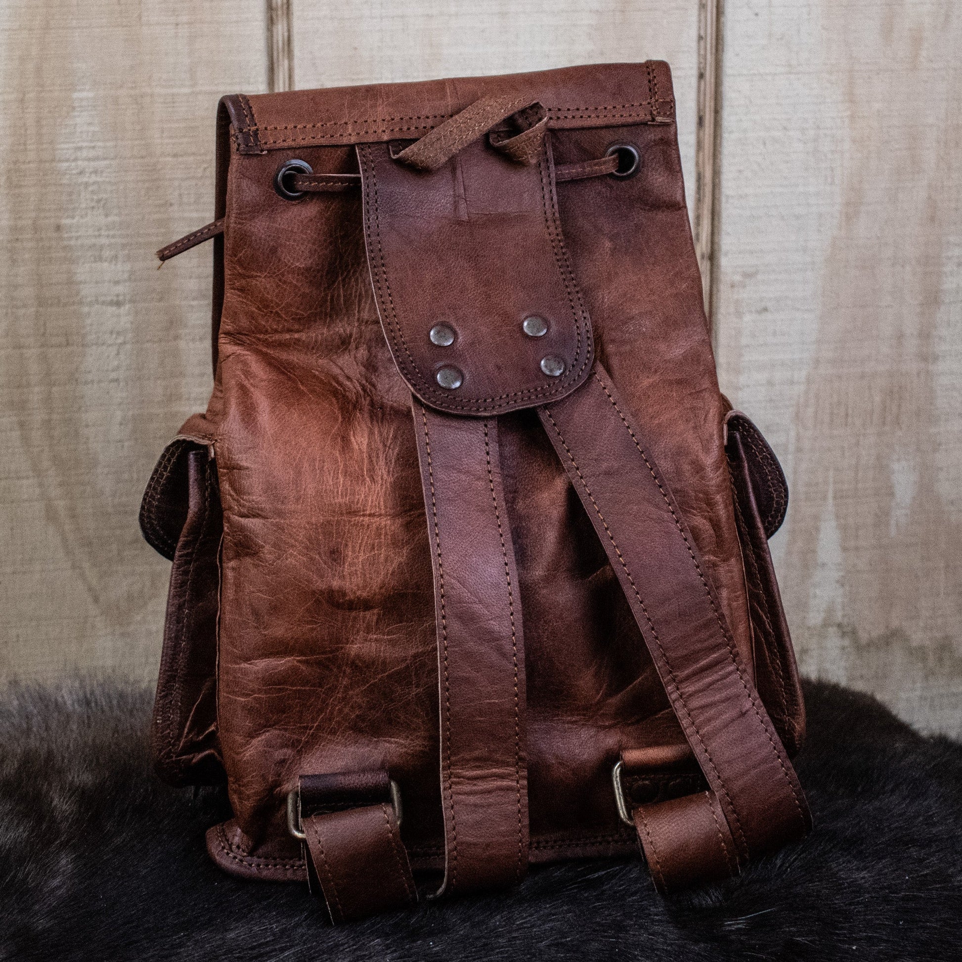 "The Cottage" Leather Mini Backpack - Brown Misty Mountain Gaming