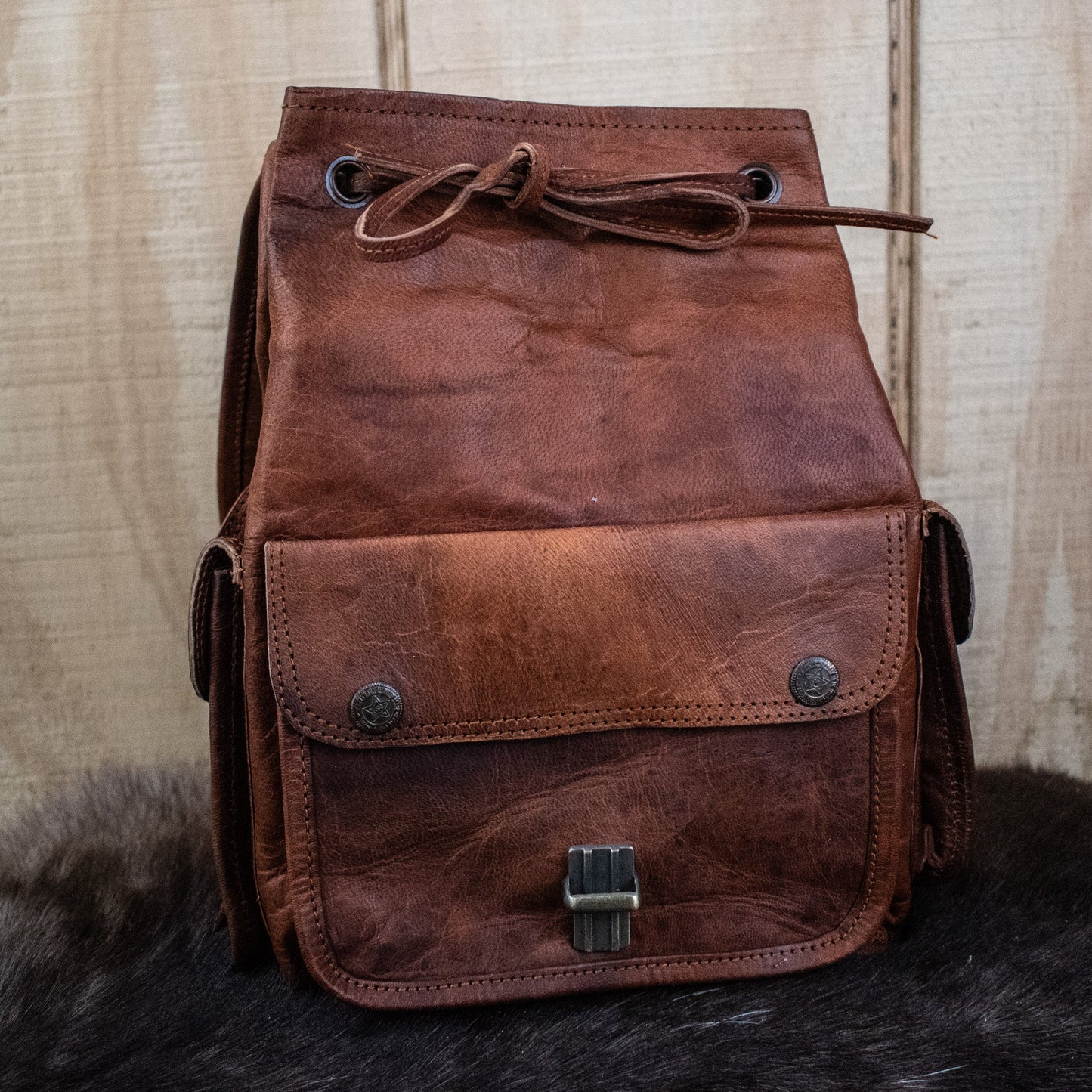 "The Cottage" Leather Mini Backpack - Brown Misty Mountain Gaming