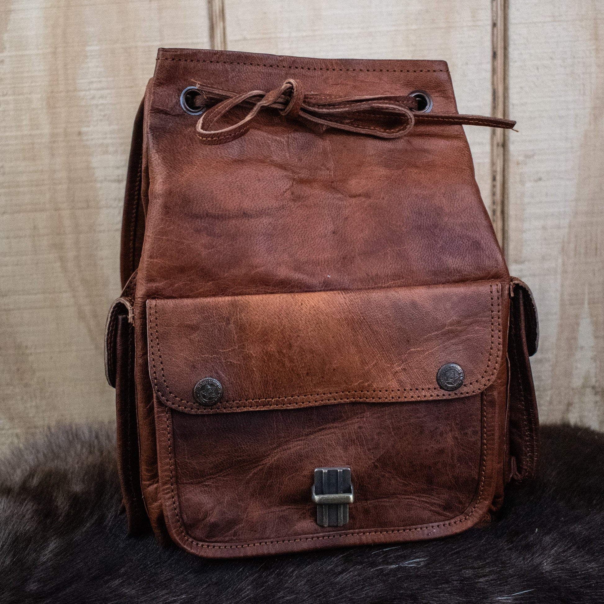 "The Cottage" Leather Mini Backpack - Brown Misty Mountain Gaming
